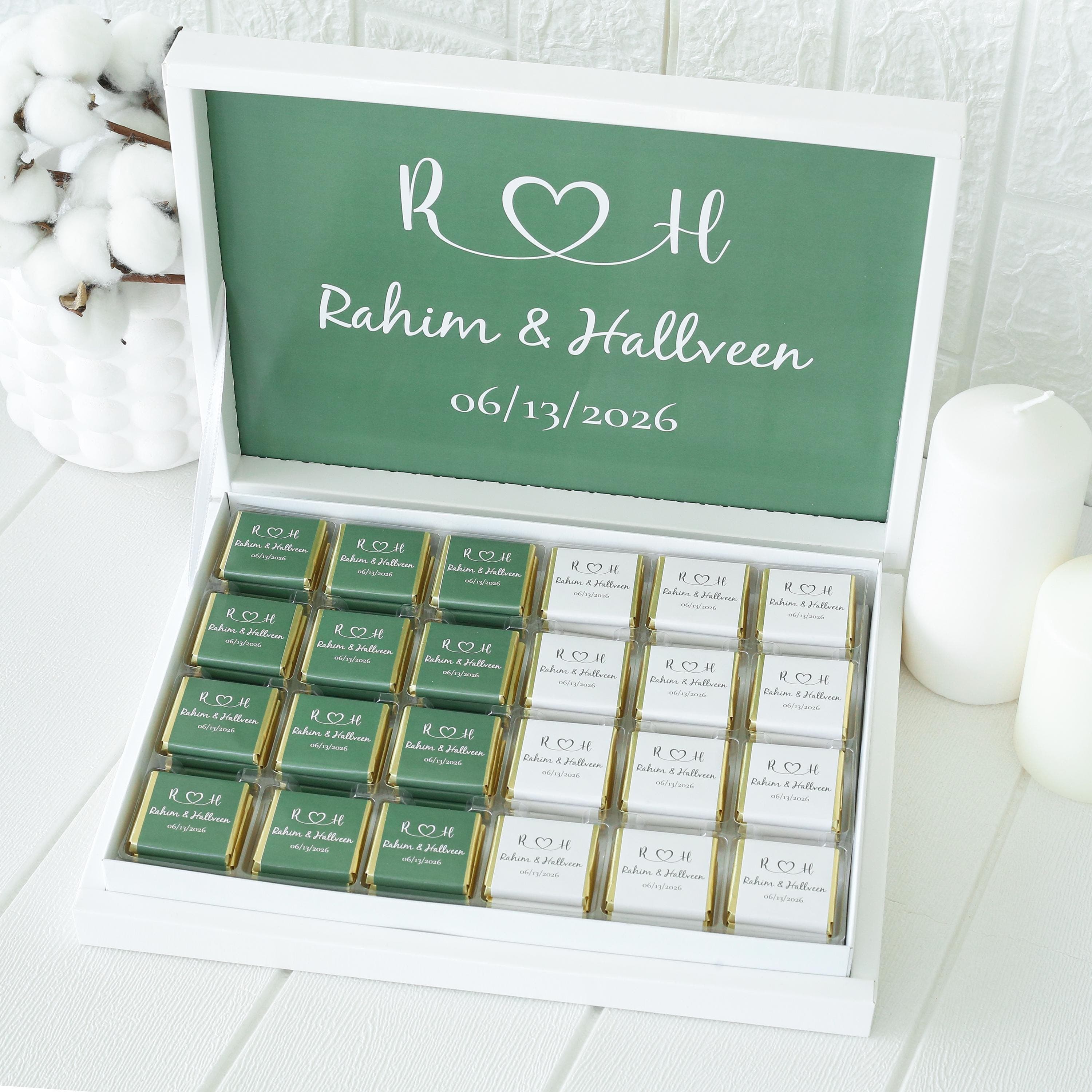 50 Pcs Wedding Chocolate, Customized Chocolate, Wedding Favors, Gold Chocolate, Favors For Guests, Wedding Table Decor, Baptism Favors - image 5