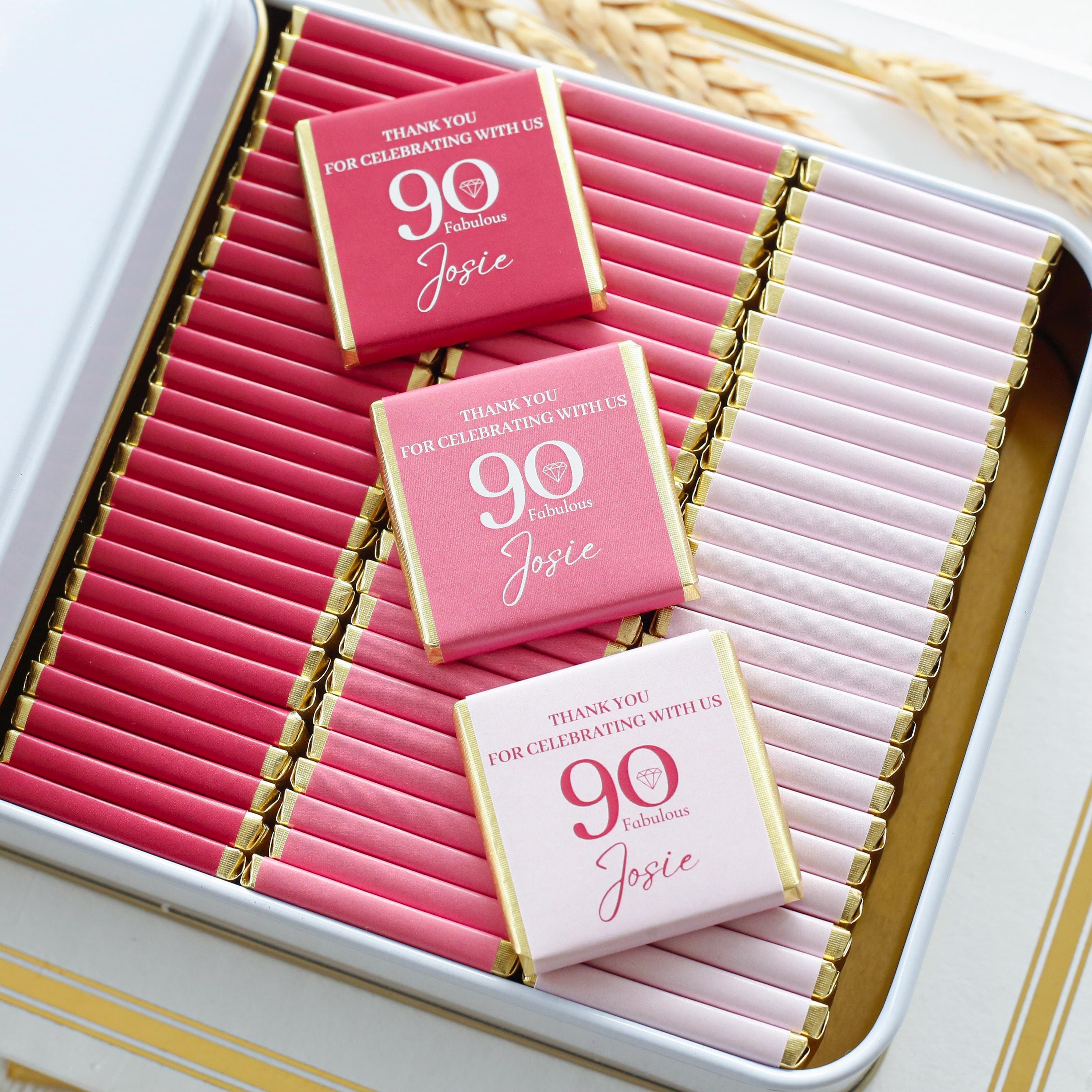 Personalized Birthday Chocolate, 30th, 40th, 50th, 80th, 70th, 65th, 100th Birthday Party Favor, Anniversary Chocolate, Luxury Chocolates - image 4