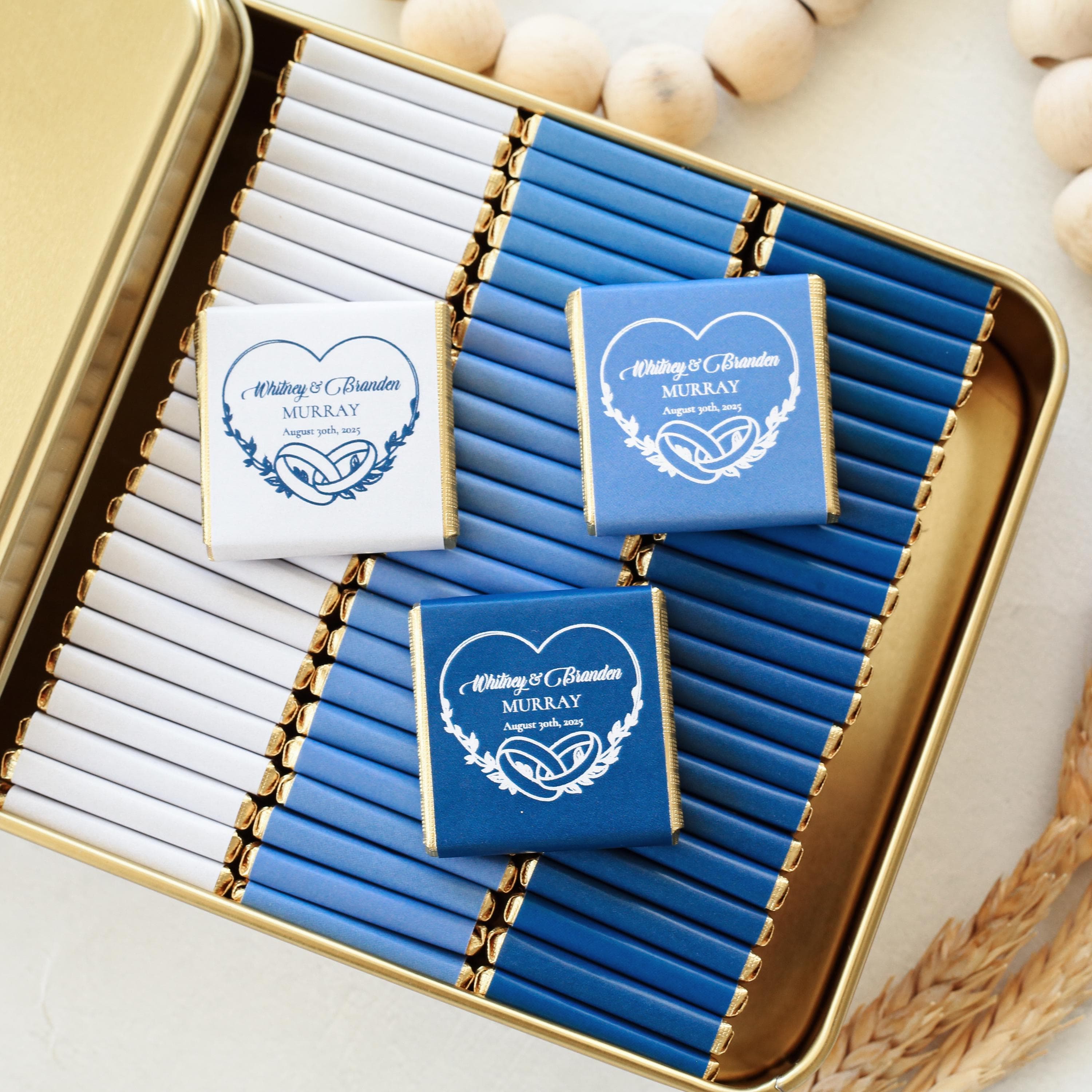 50 Pcs Wedding Chocolate, Customized Chocolate, Communion Favors, Wedding Favors, Gold Chocolate, Favors For Guests, Wedding Table Decor - image 4