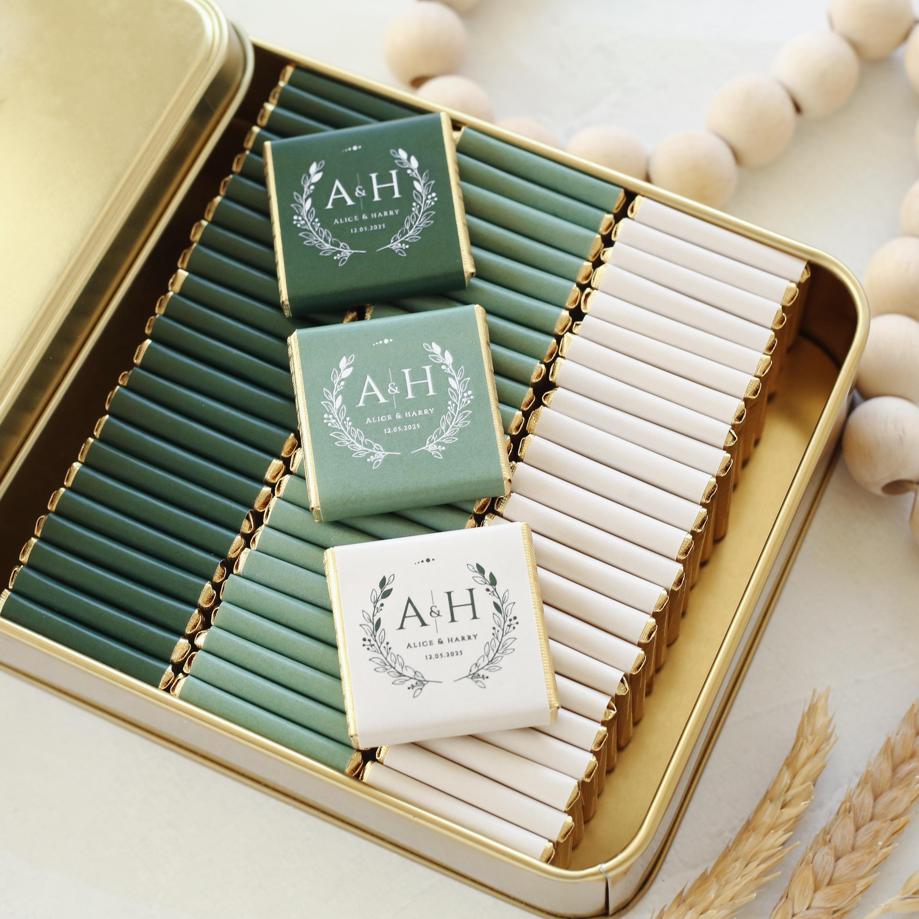 Personalized Wedding Chocolate Favors: Luxury Gold Foil, 50 Pcs - image 5