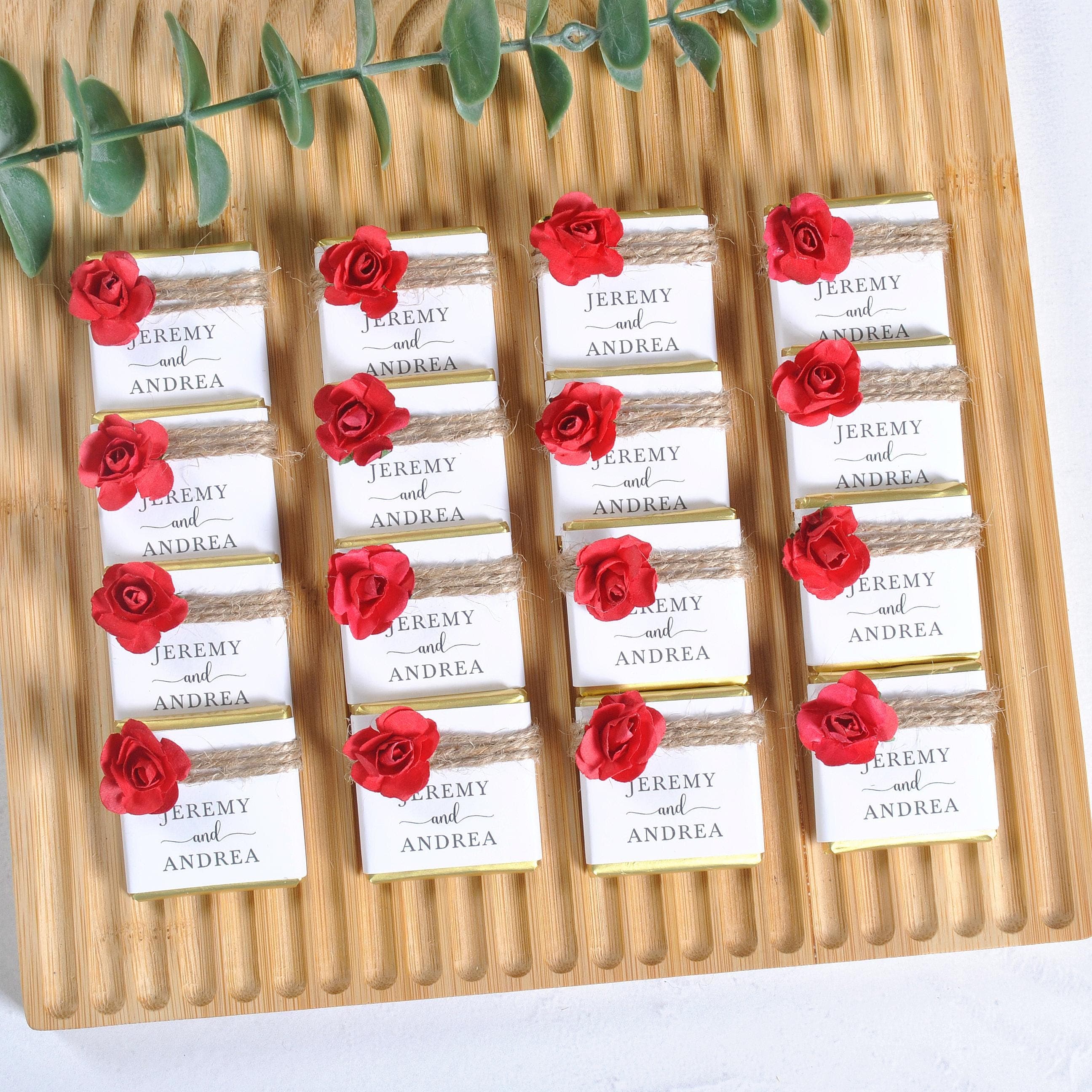 Blue Floral Wedding Favor Chocolate: Personalized Party Favors - image 5