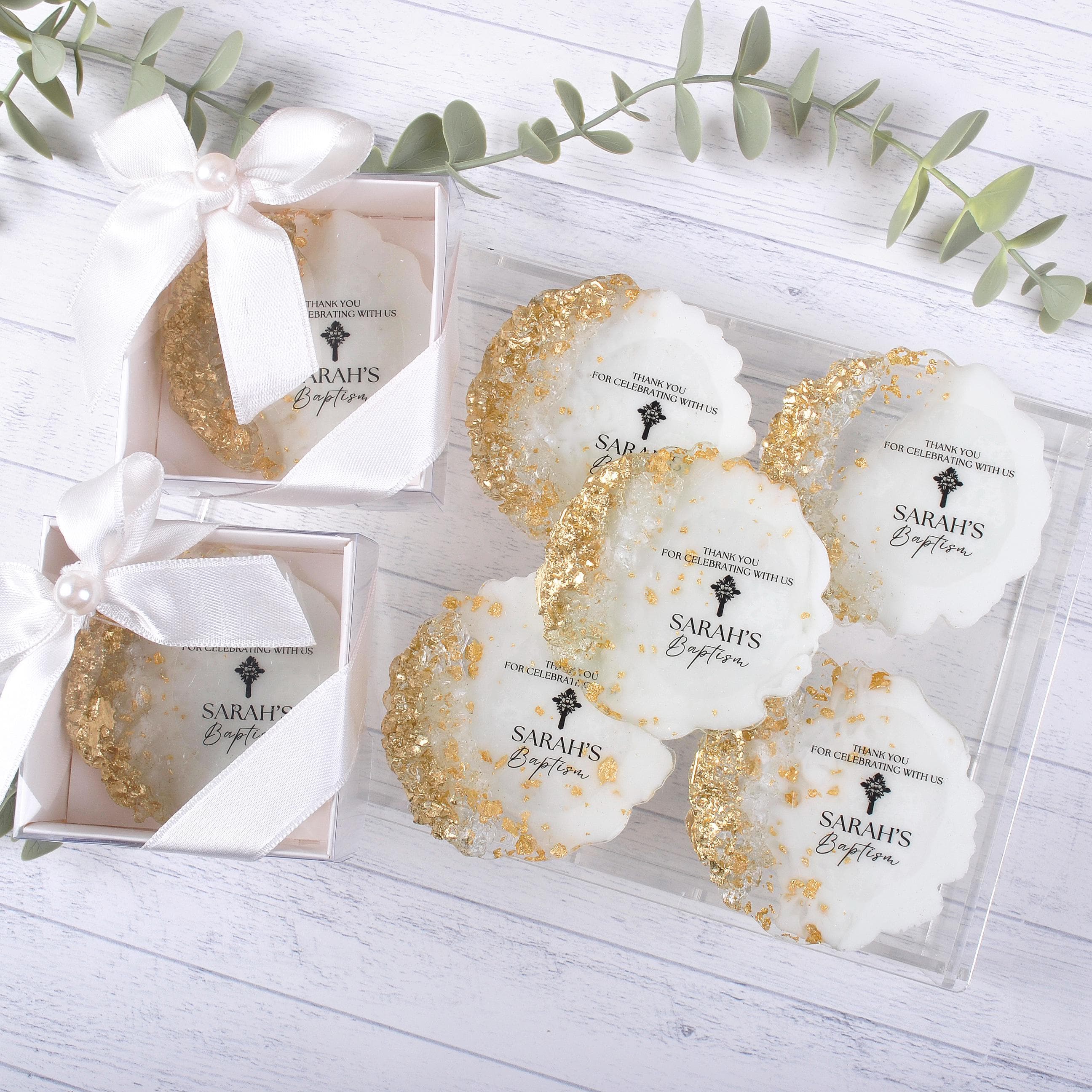Personalized Baptism Resin Magnet Favor, Christening Keepsake - image 3
