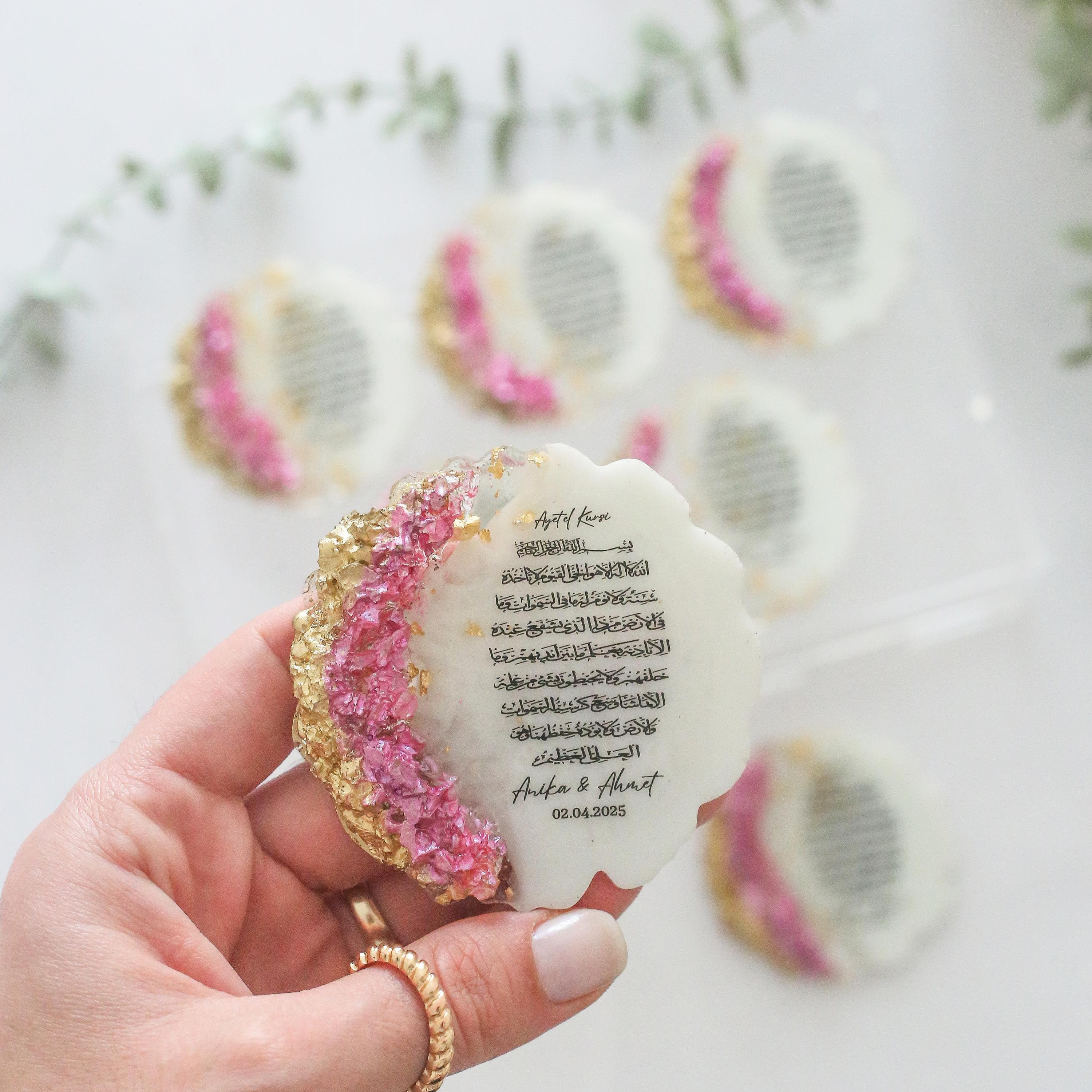 Ayatul Kursi Epoxy Magnet Favors: Islamic Wedding Engagement Gifts