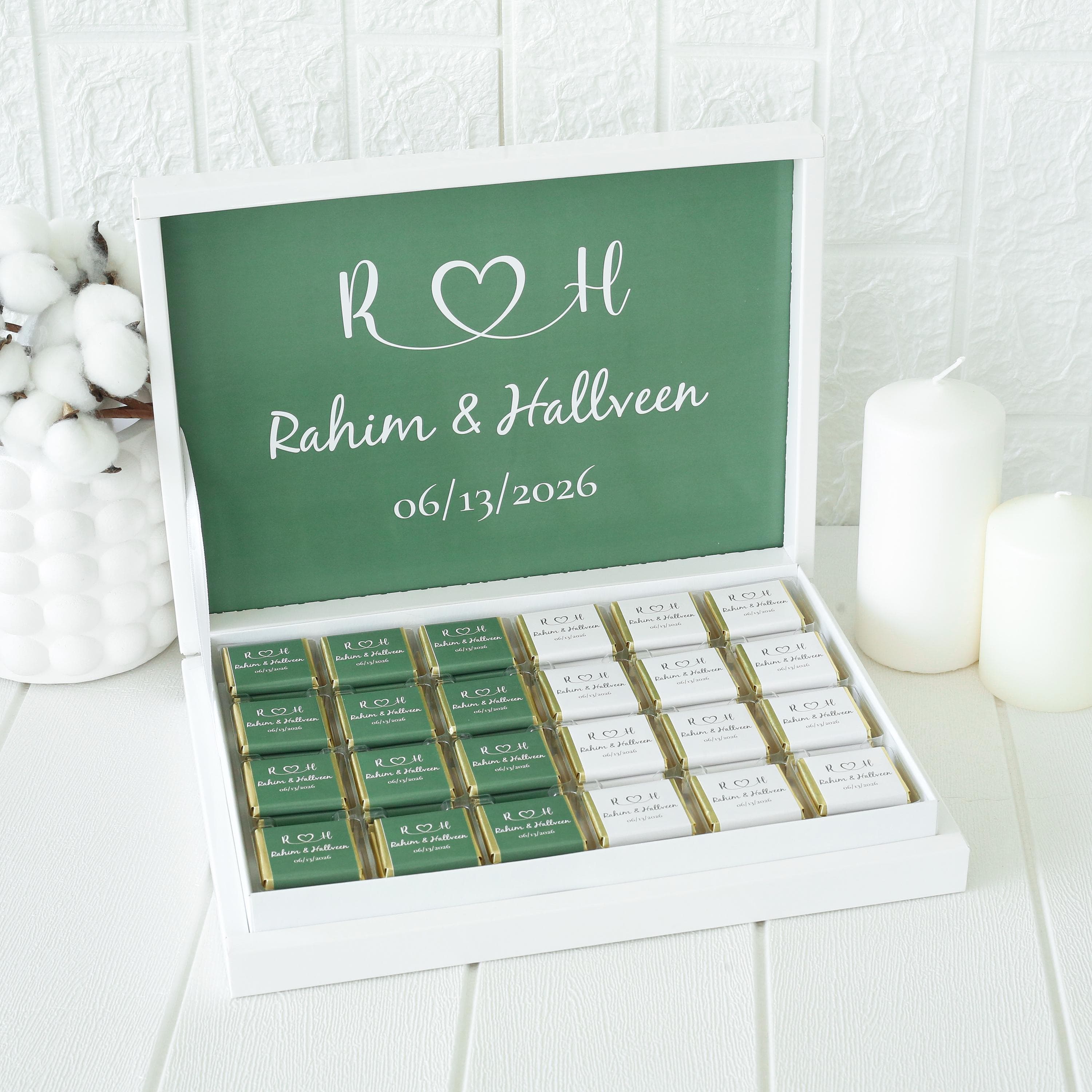 50 Pcs Wedding Chocolate, Customized Chocolate, Wedding Favors, Gold Chocolate, Favors For Guests, Wedding Table Decor, Baptism Favors - image 3