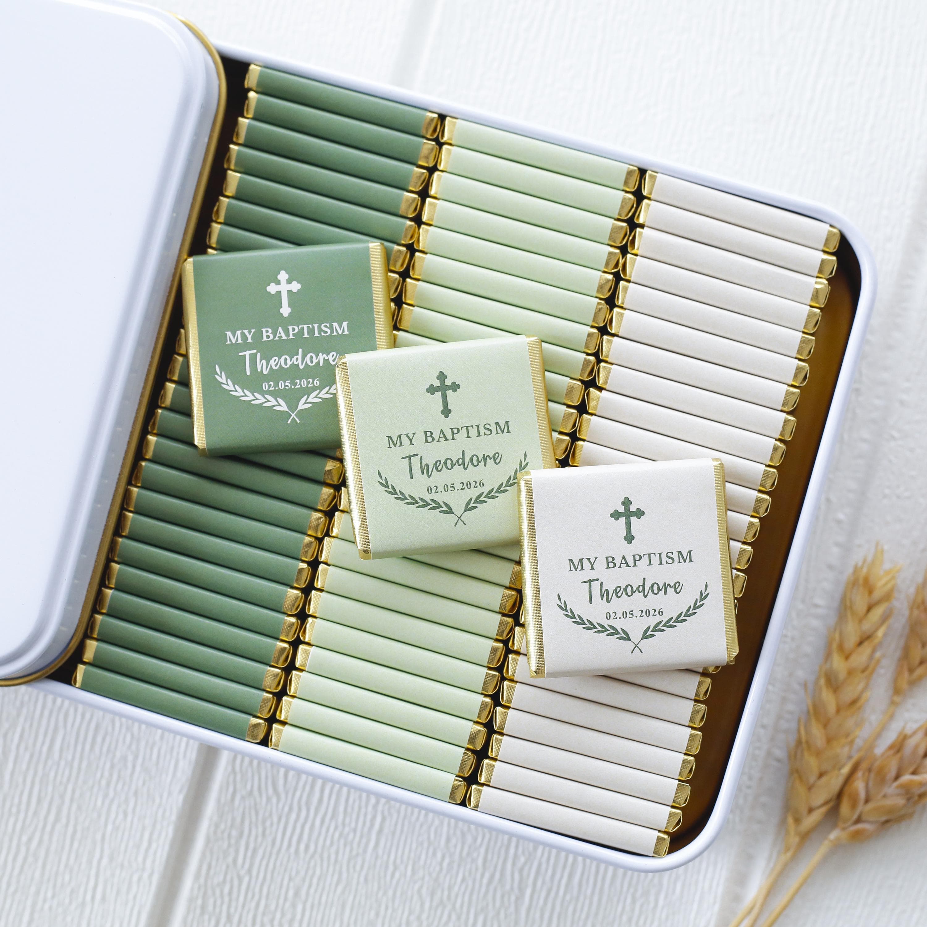 Custom Baptism Chocolate Favors: Personalized Christening Gift, Chocolate Gift, Meine Taufe, Mi Bautizo, First Communion Favors, Baptême