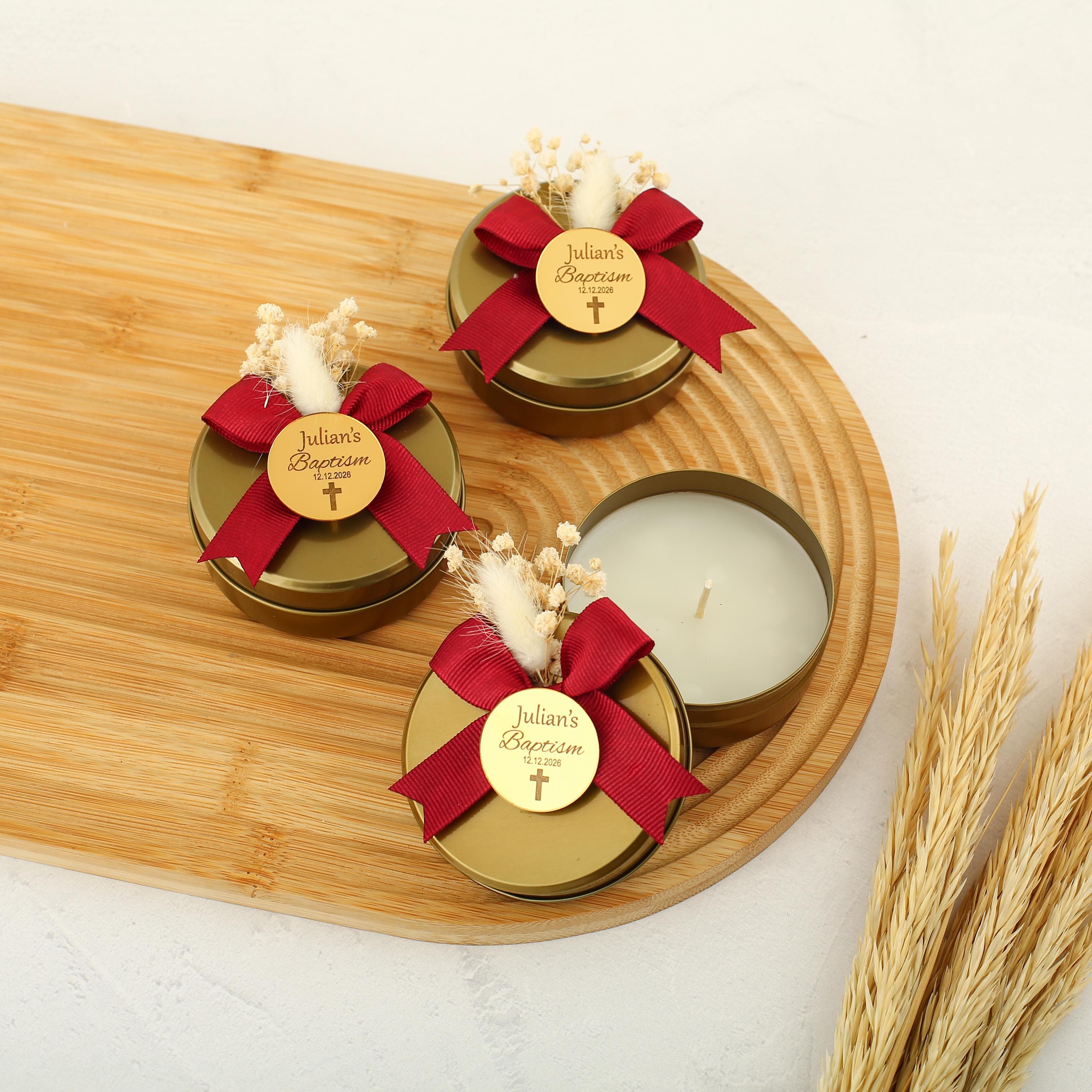 Personalized Baptism Candle Favors: Elegant Christening Gift - image 3