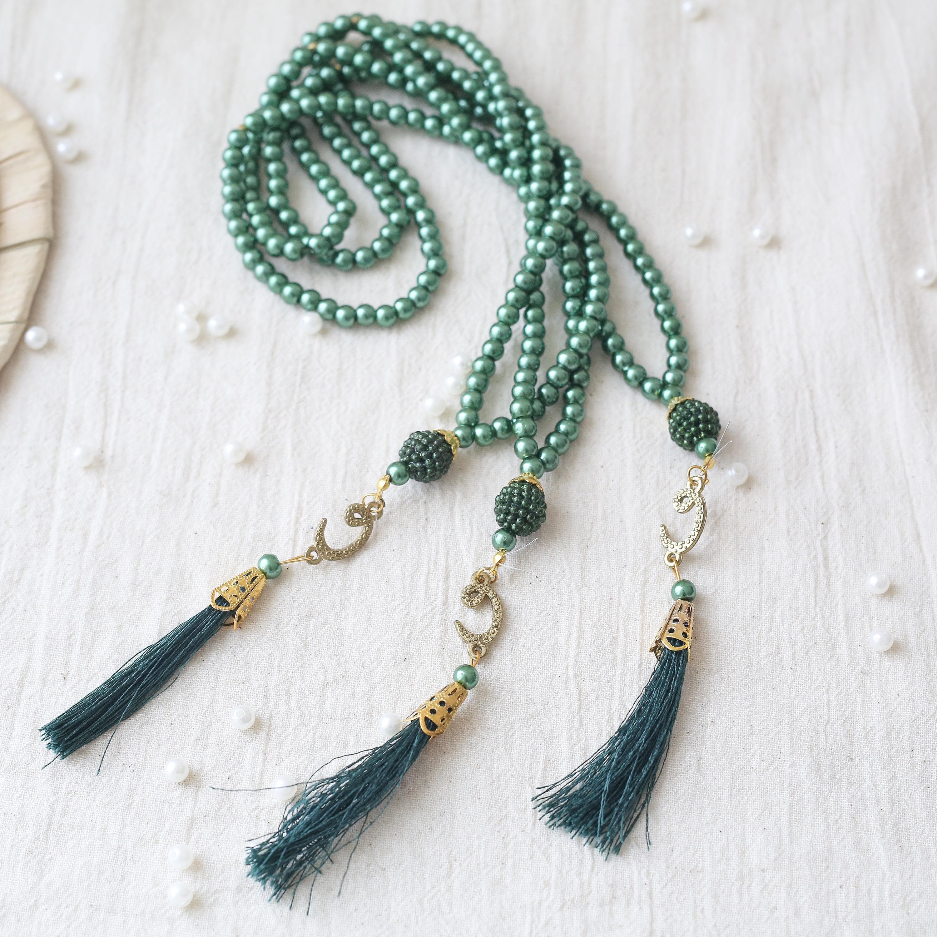 Handmade Glass Pearl Tasbih: Islamic Prayer Beads, Muslim Gift - image 4