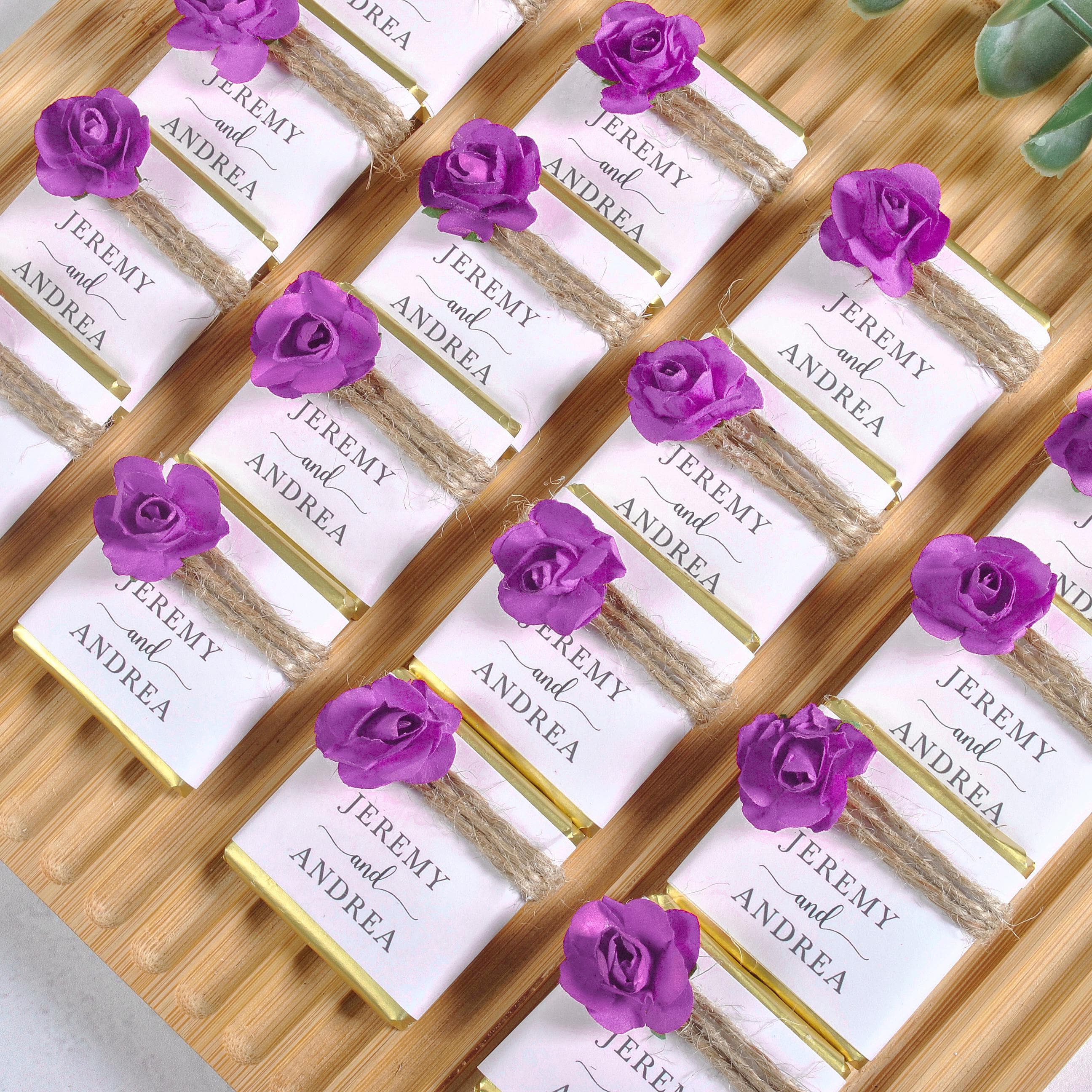 Blue Floral Wedding Favor Chocolate: Personalized Party Favors - image 4