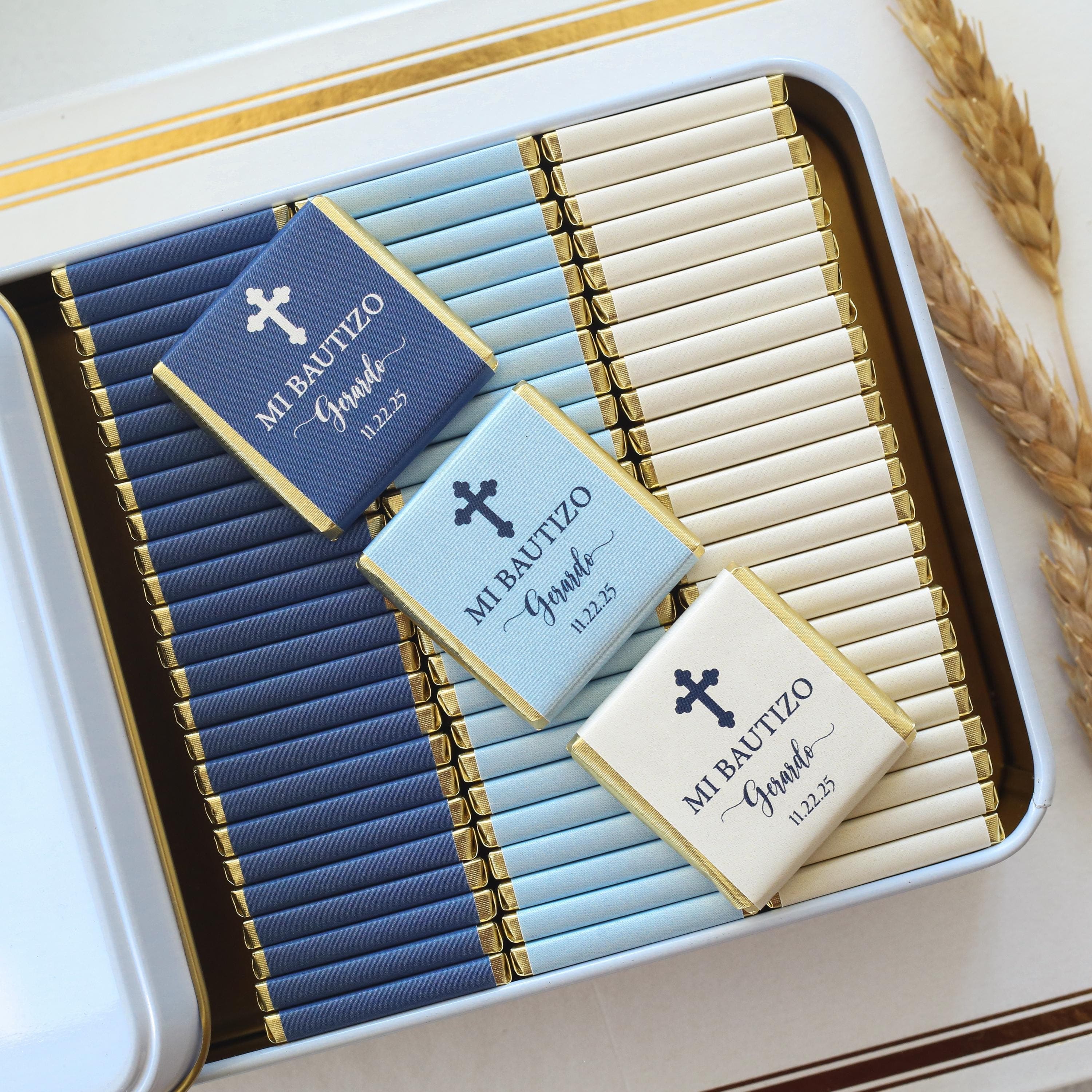 50PCS Baptism Chocolate, Christening Chocolate Gift, Custom Baptism Chocolate, Communion Chocolate, Baby Boy Baptism, Holy favors, God Bless - image 4