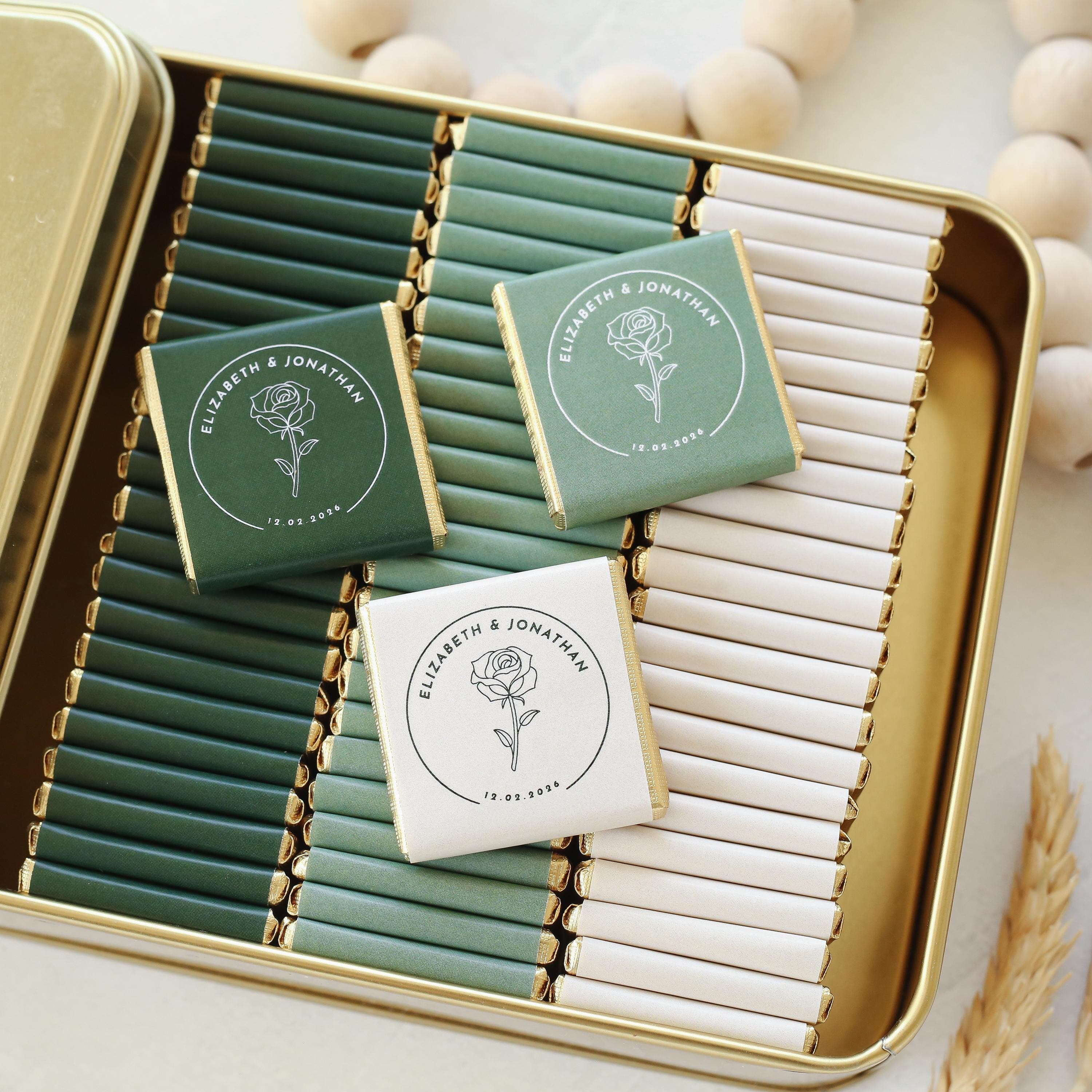 50 Pcs Luxury Wedding Chocolate, Customized Chocolate, Wedding Favors, Wedding Chocolate Favors, Favors For Guests, Engagement Chocolate - image 5