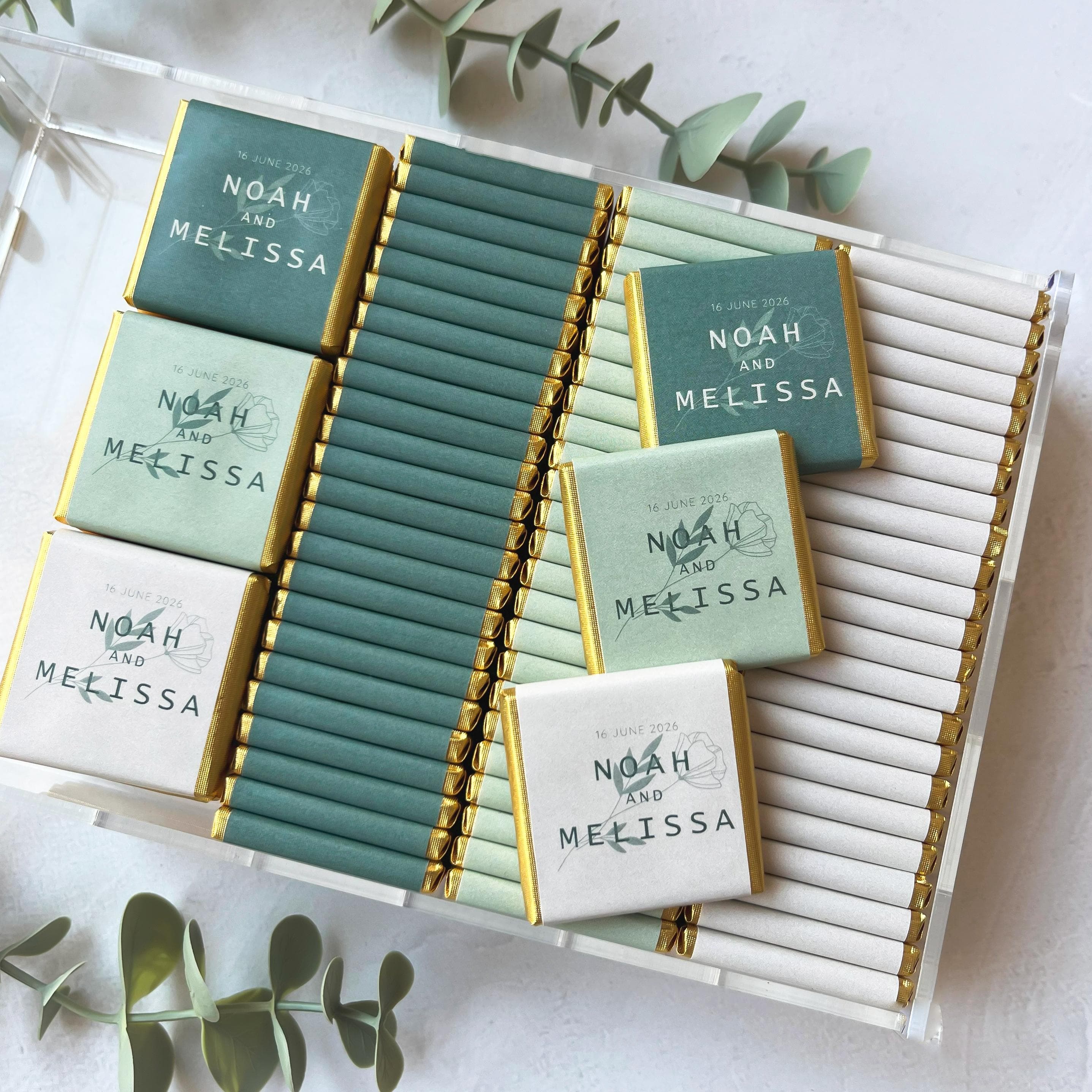 50 Personalized Wedding Chocolate Favors: Engagement, Baptism - image 5