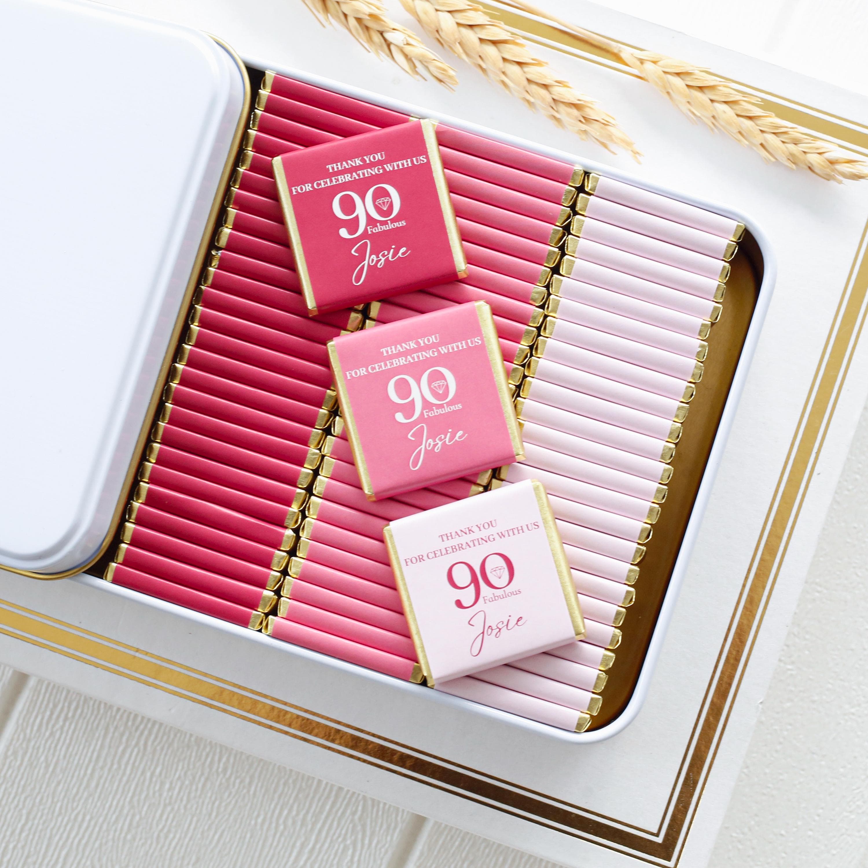 Personalized Birthday Chocolate, 30th, 40th, 50th, 80th, 70th, 65th, 100th Birthday Party Favor, Anniversary Chocolate, Luxury Chocolates