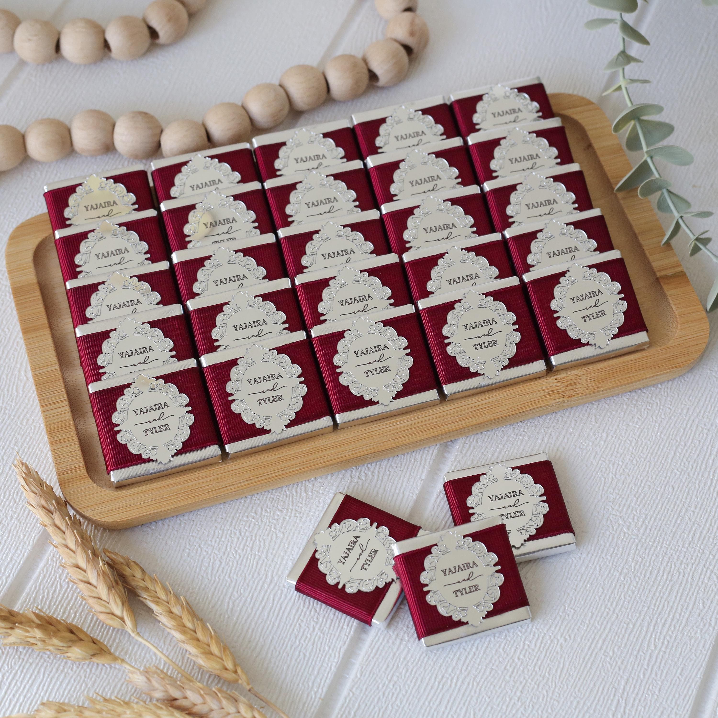 Personalized Wedding Plexiglass Chocolate Favors – Wedding, Birthday, Baptism, Engagement, Baby Shower Custom Chocolate,  Chocolate Favors - image 4