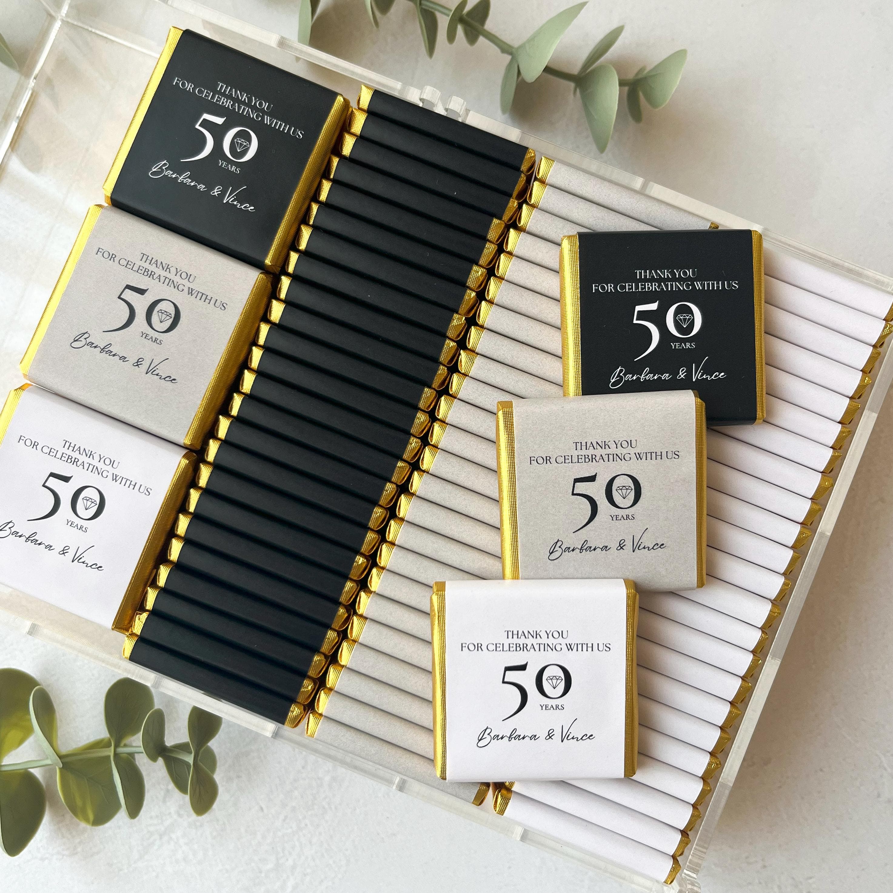 Personalized 60th Birthday Chocolate Favors: Elegant Milestone Celebration - image 4