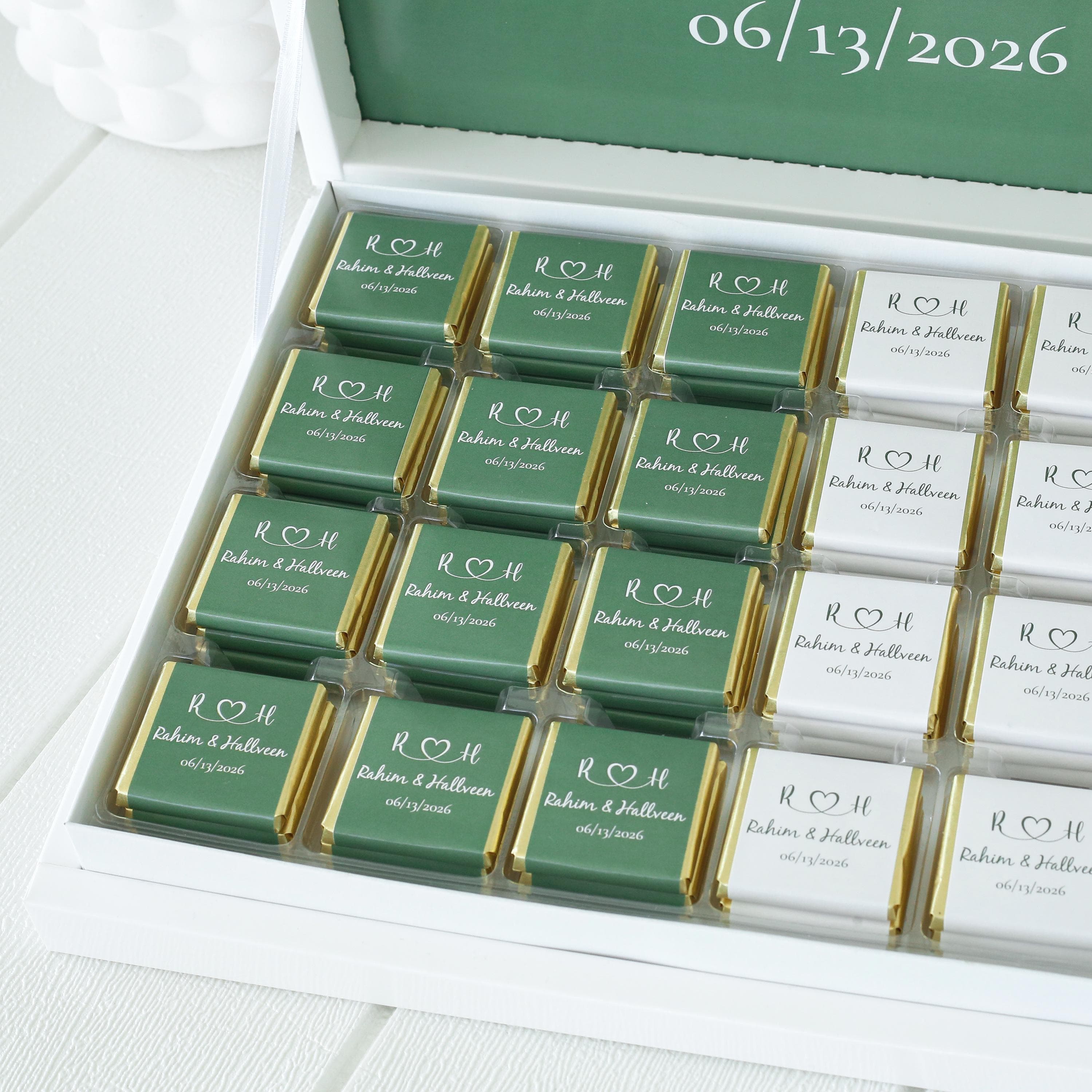 50 Pcs Wedding Chocolate, Customized Chocolate, Wedding Favors, Gold Chocolate, Favors For Guests, Wedding Table Decor, Baptism Favors - image 4