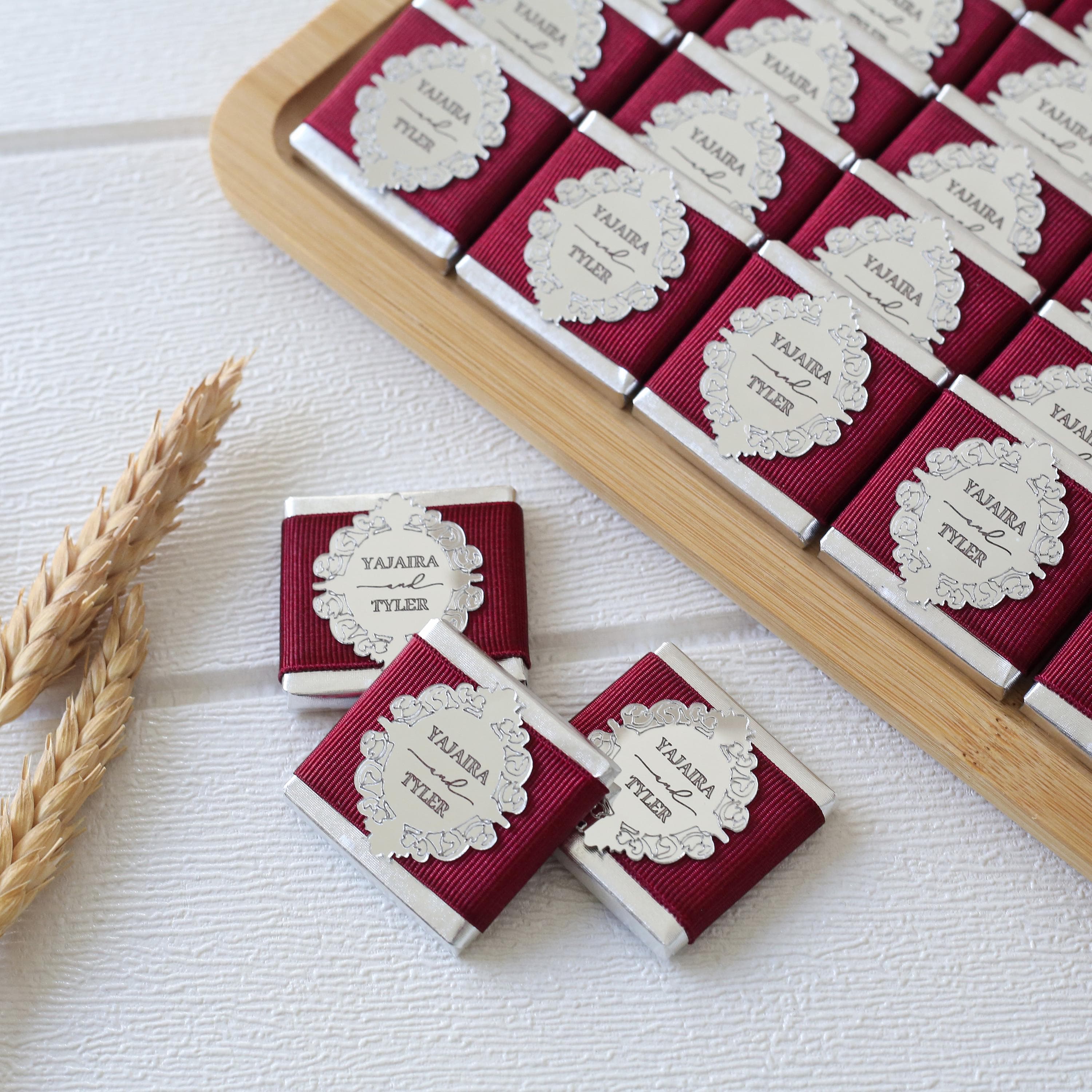 Personalized Wedding Plexiglass Chocolate Favors – Wedding, Birthday, Baptism, Engagement, Baby Shower Custom Chocolate,  Chocolate Favors - image 3