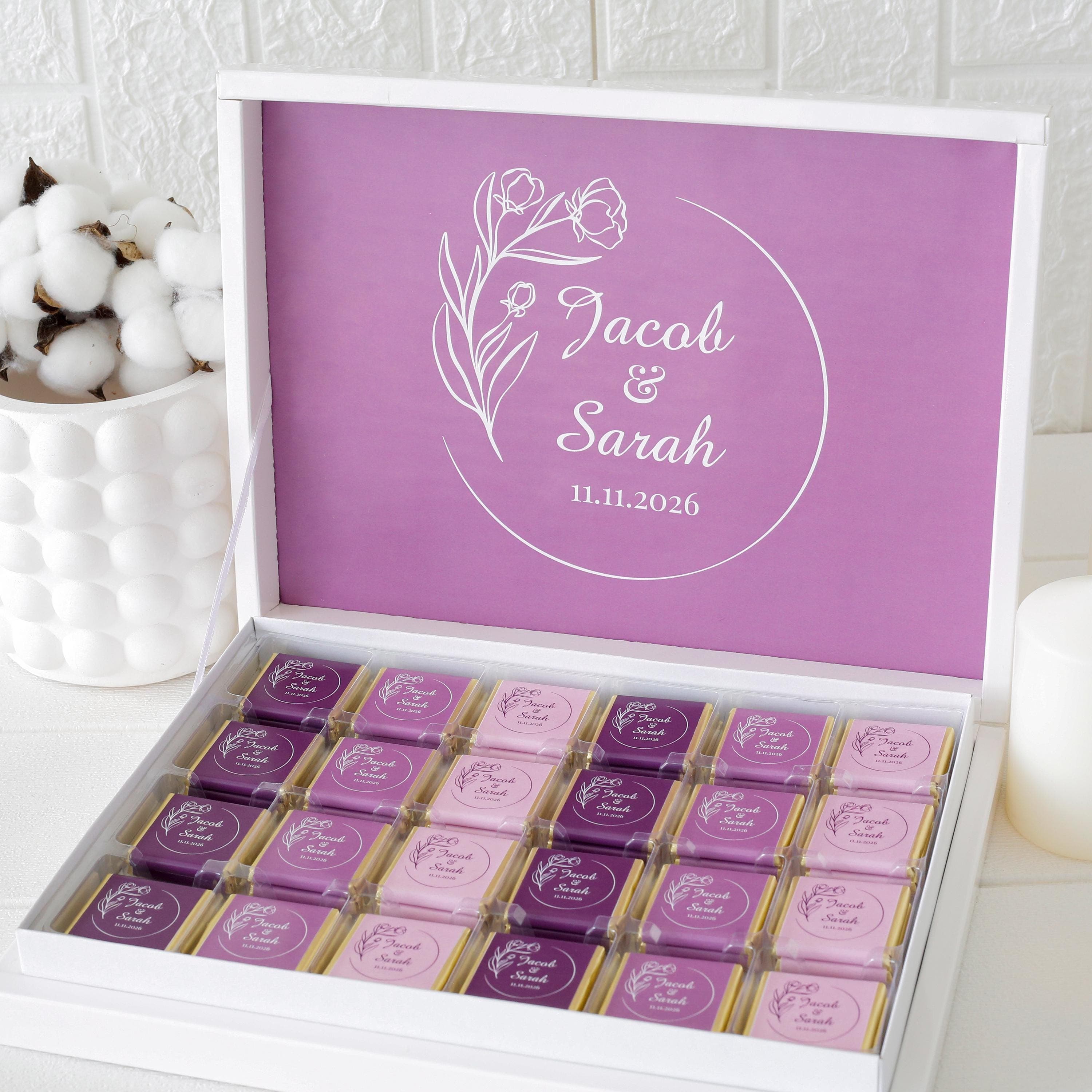 50 Pcs Wedding Chocolate, Wedding Chocolate Favors, Customized Chocolate, Wedding Favors, Engagement Chocolate, Favors For Guests, Wedding - image 3