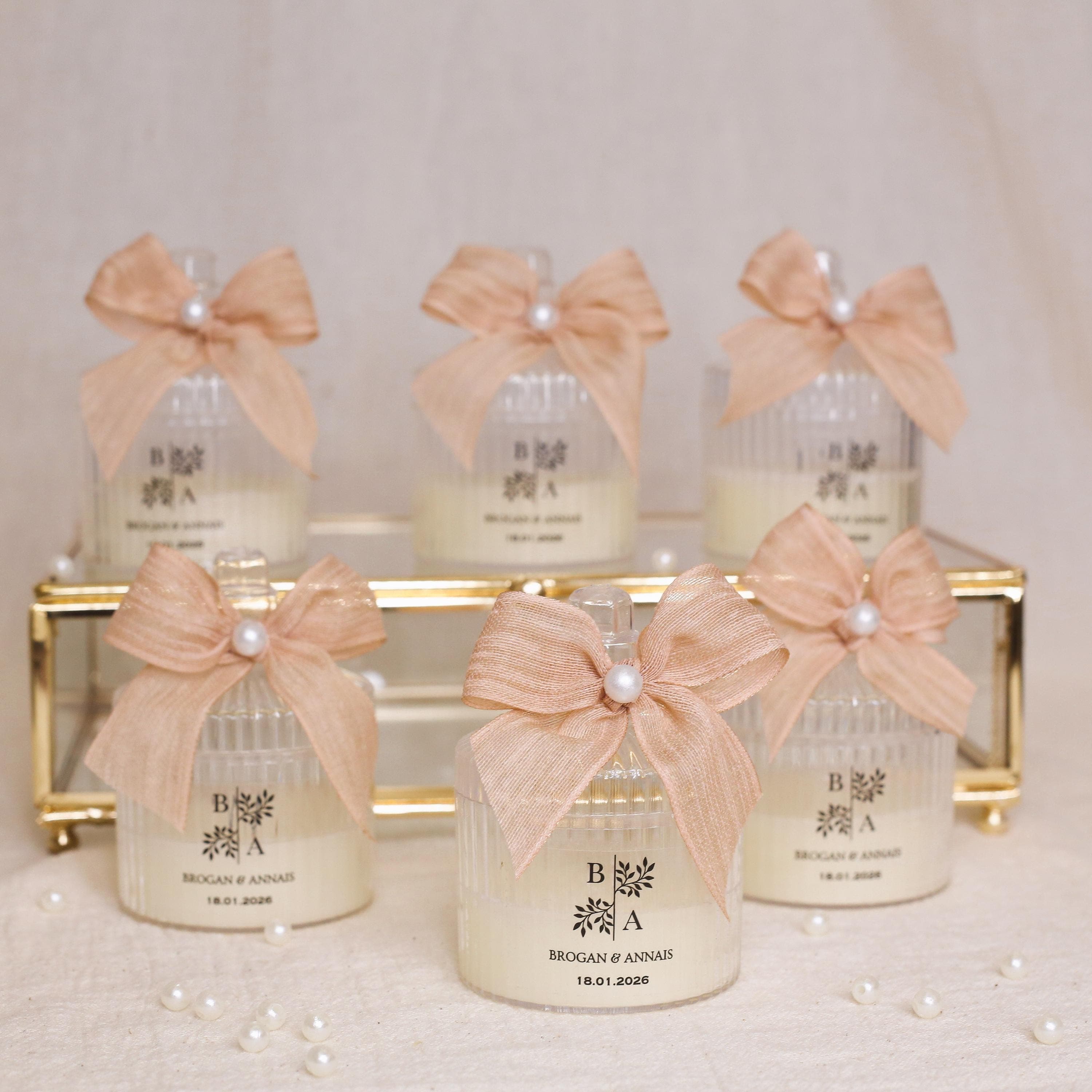 Personalized Wedding Candle Favor: Scented Plastic Candle, Baptism Gift - image 3
