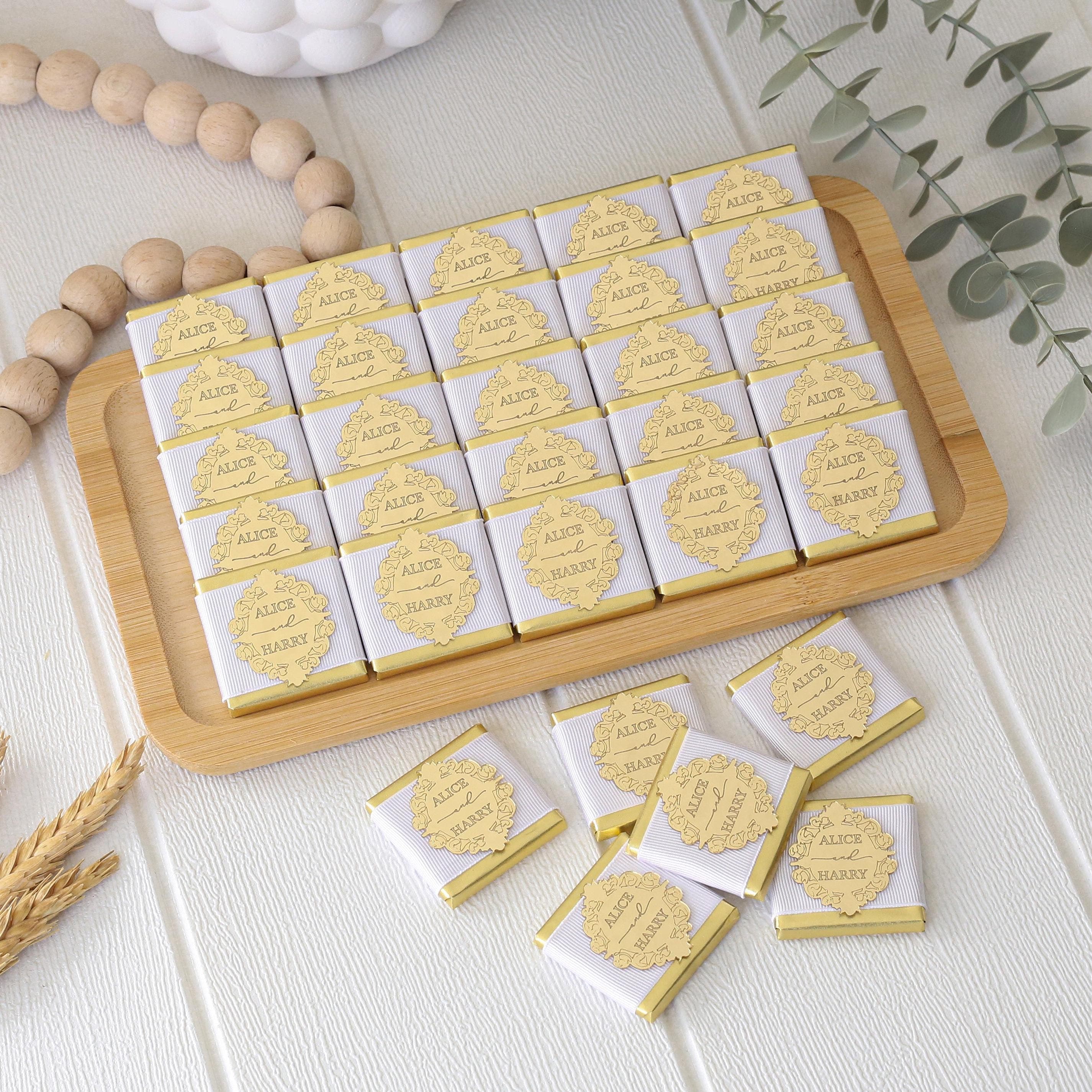 Personalized Chocolate Favors, White Ribbon, Engagement, Baptism Chocolate party favors, Personalized chocolate for Wedding - image 3
