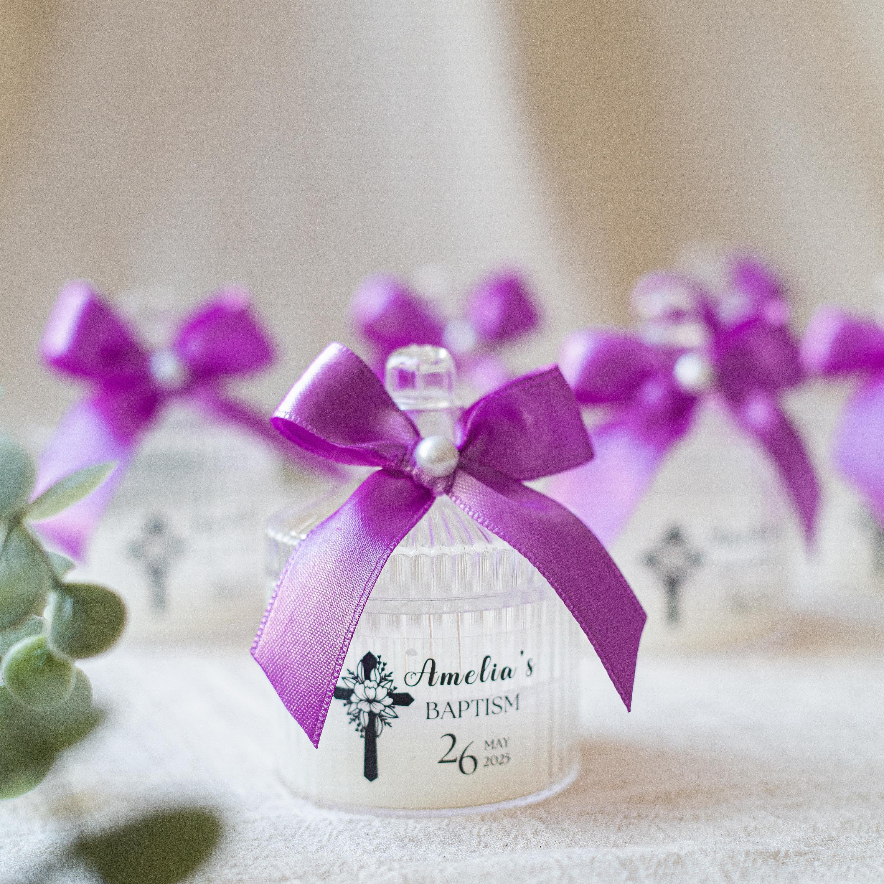 Personalized Baptism Candle Favors: Scented Christening Gift - image 3