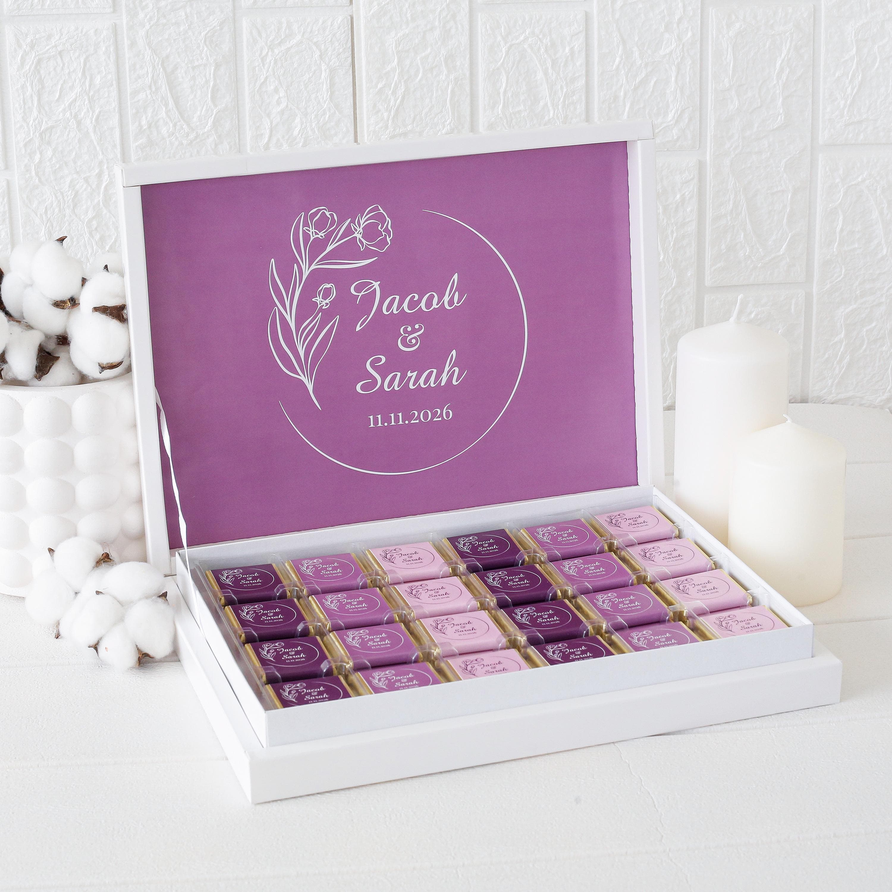 50 Pcs Wedding Chocolate, Wedding Chocolate Favors, Customized Chocolate, Wedding Favors, Engagement Chocolate, Favors For Guests, Wedding