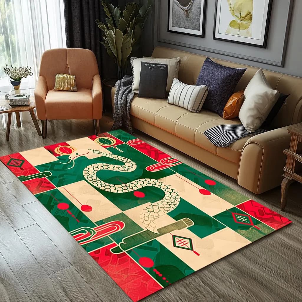 Snake pattern rug, Contemporary rug, Floor covering rug, Rug for outdoor, Luxurious rug, Stain resistant rug, Anti slip back rug, RB-1172