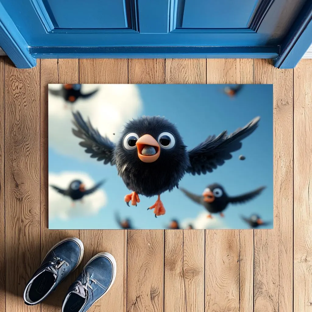 Funny handmade doormat, washable non slip chenille rug, Custom size available, durable woven door mat for indoor outdoor, 16x24 to 24x36 T-1