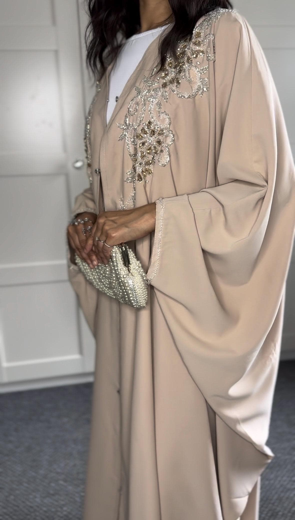 Elegant Beaded Abaya with Hijab, Wedding Ramadan Eid Dress Gift - image 4