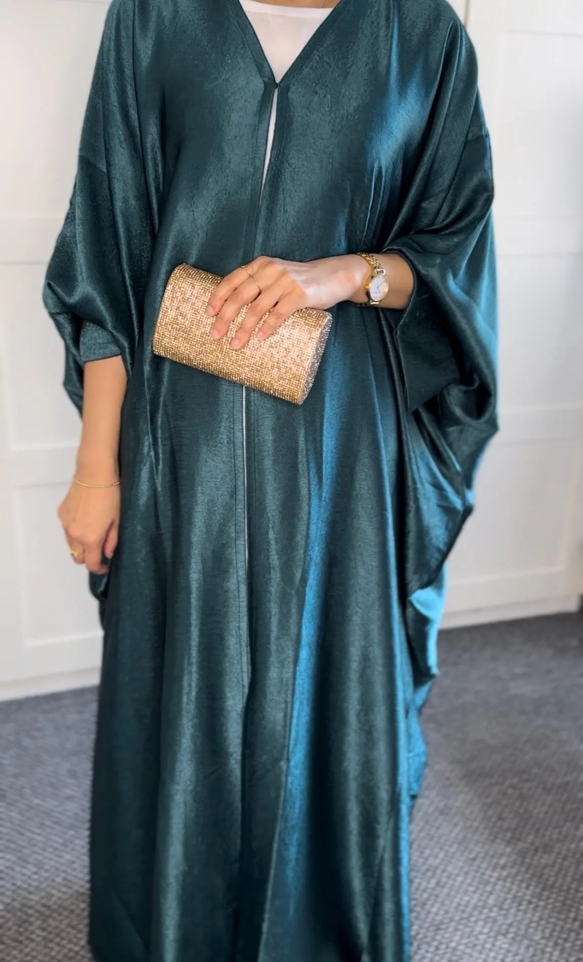 Luxury Batwing Abaya with Matching Hijab - Modest Dress Eid Outfit, Kaftan Butterfly