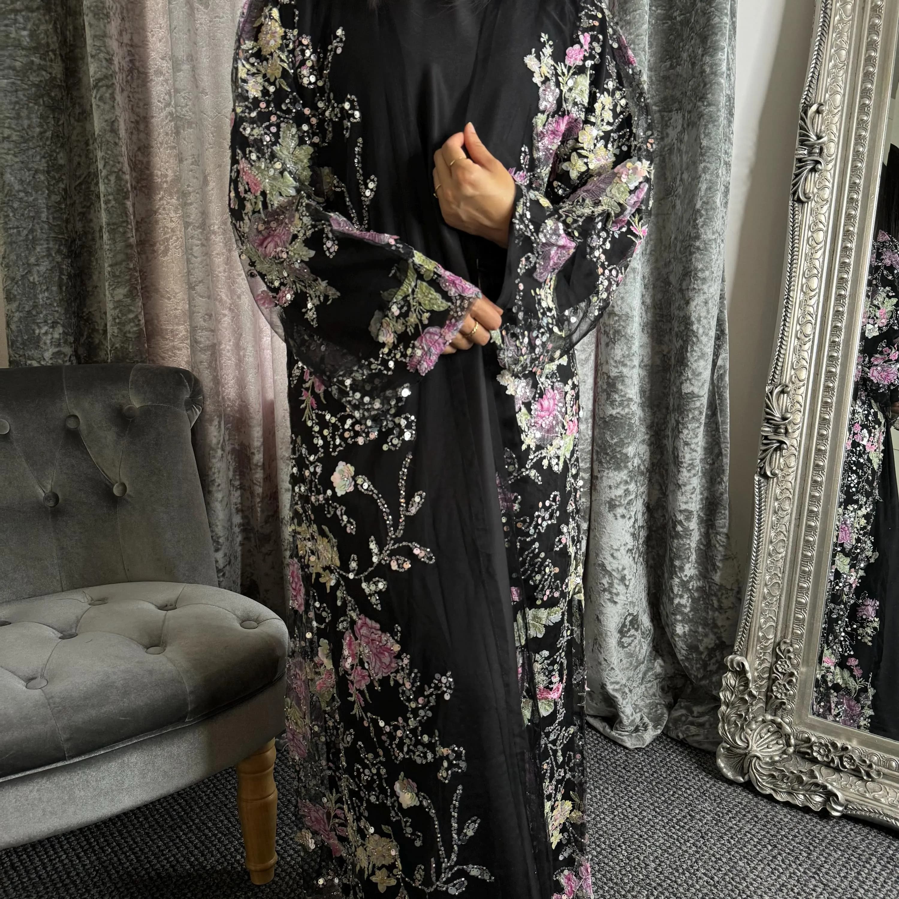 Luxury Lace Abaya: Enchanted Evening Dress, Eid Ramadan Wedding - image 3