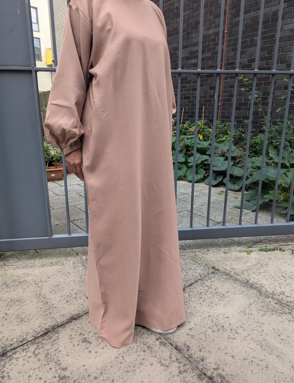 Plain Cuff Sleeve Abaya with Pockets - Includes Hijab, Prayer Hajj Umrah - image 5