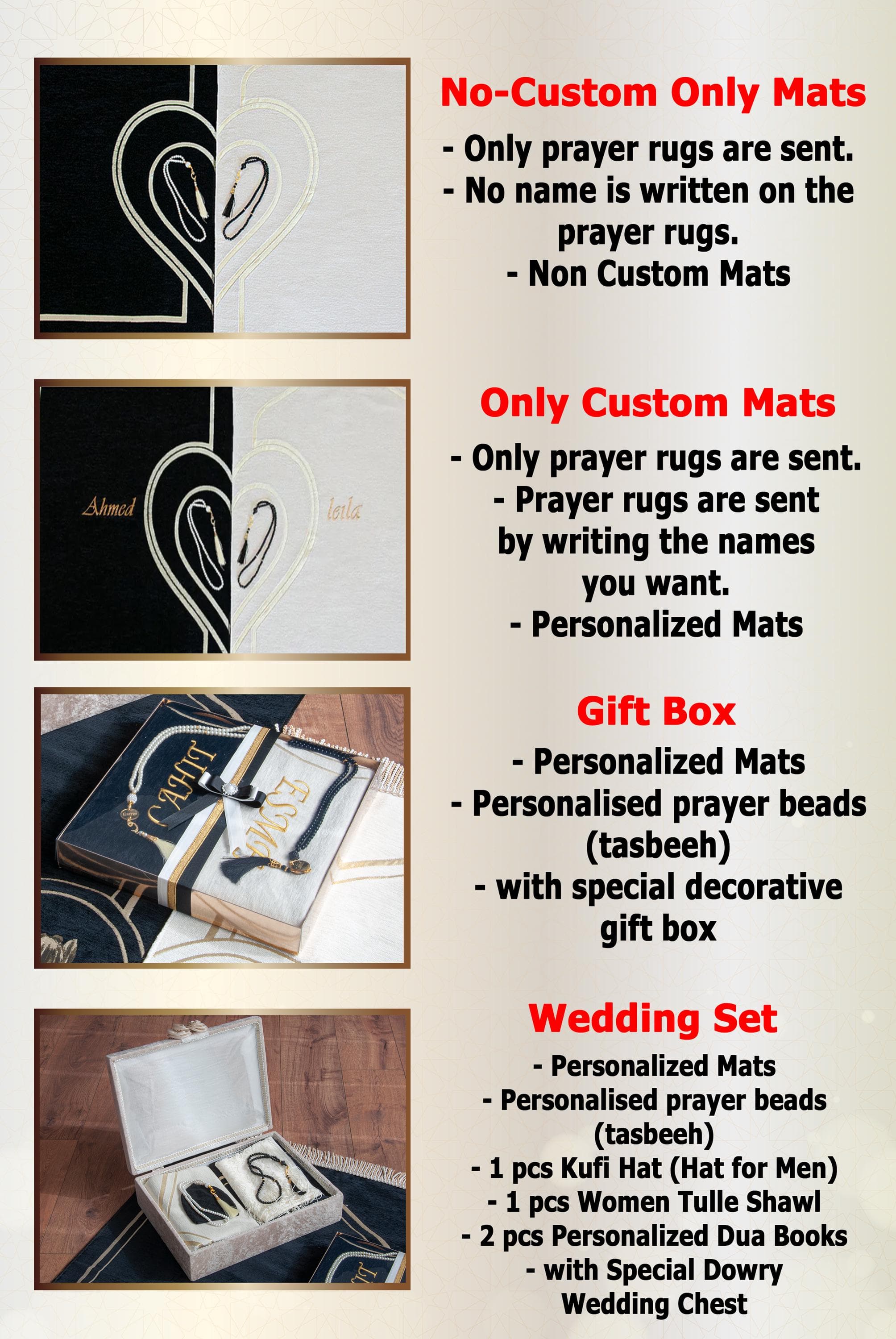 Personalized Prayer Couple Mats Set for Islamic Gift - image 5