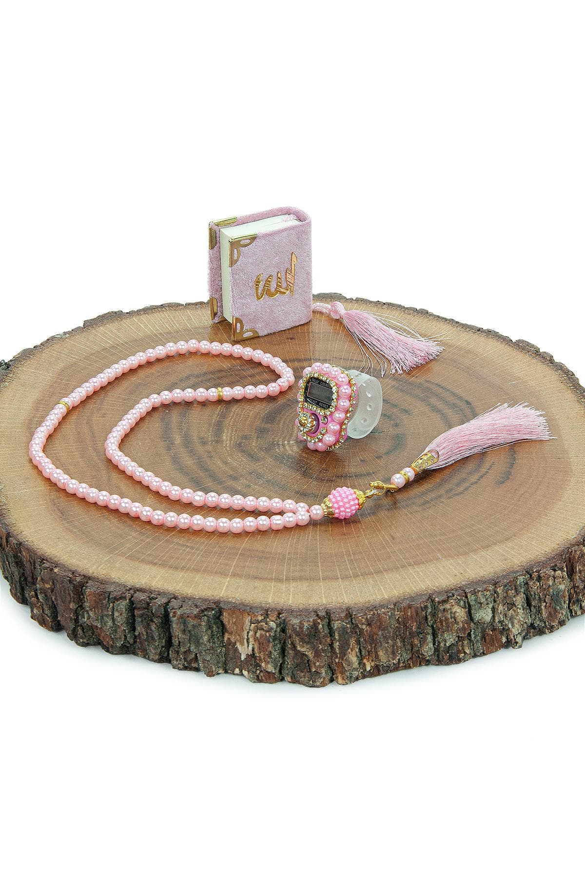Personalized Velvet Mini Quran Gift Set with Decorative Elegant Box, Pearl Tasbeeh Counter, Eid Favor, Wedding Gift Different Colors - image 5