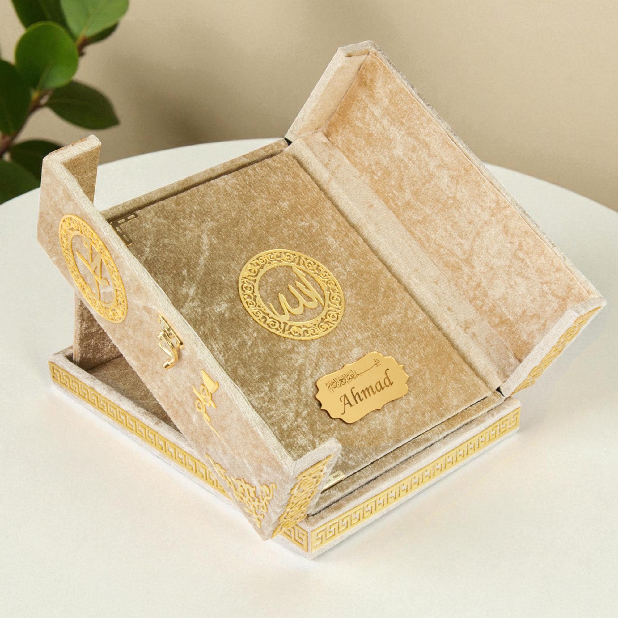 Personalized Quran Set with Double Cover Desk Stand Quran Stand Islamic Gift Set Muslim Gift Islamic Wedding Gift Birthday Gift Umrah Gift - image 3