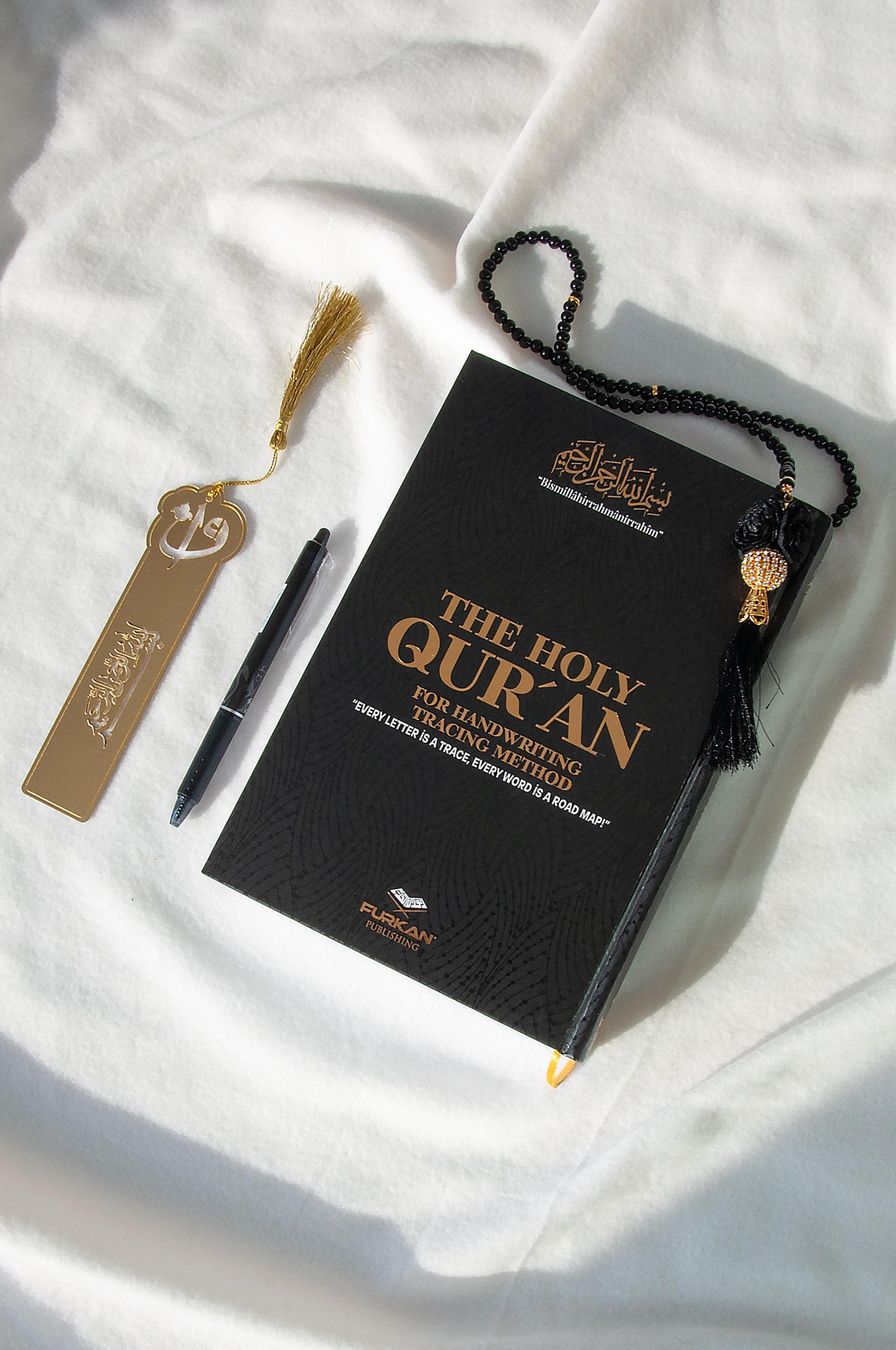 Personalized Tracing Quran Workbook with Custom Prayer Mat, Islamic Gift Set, Prayer Mat & Beads - image 4