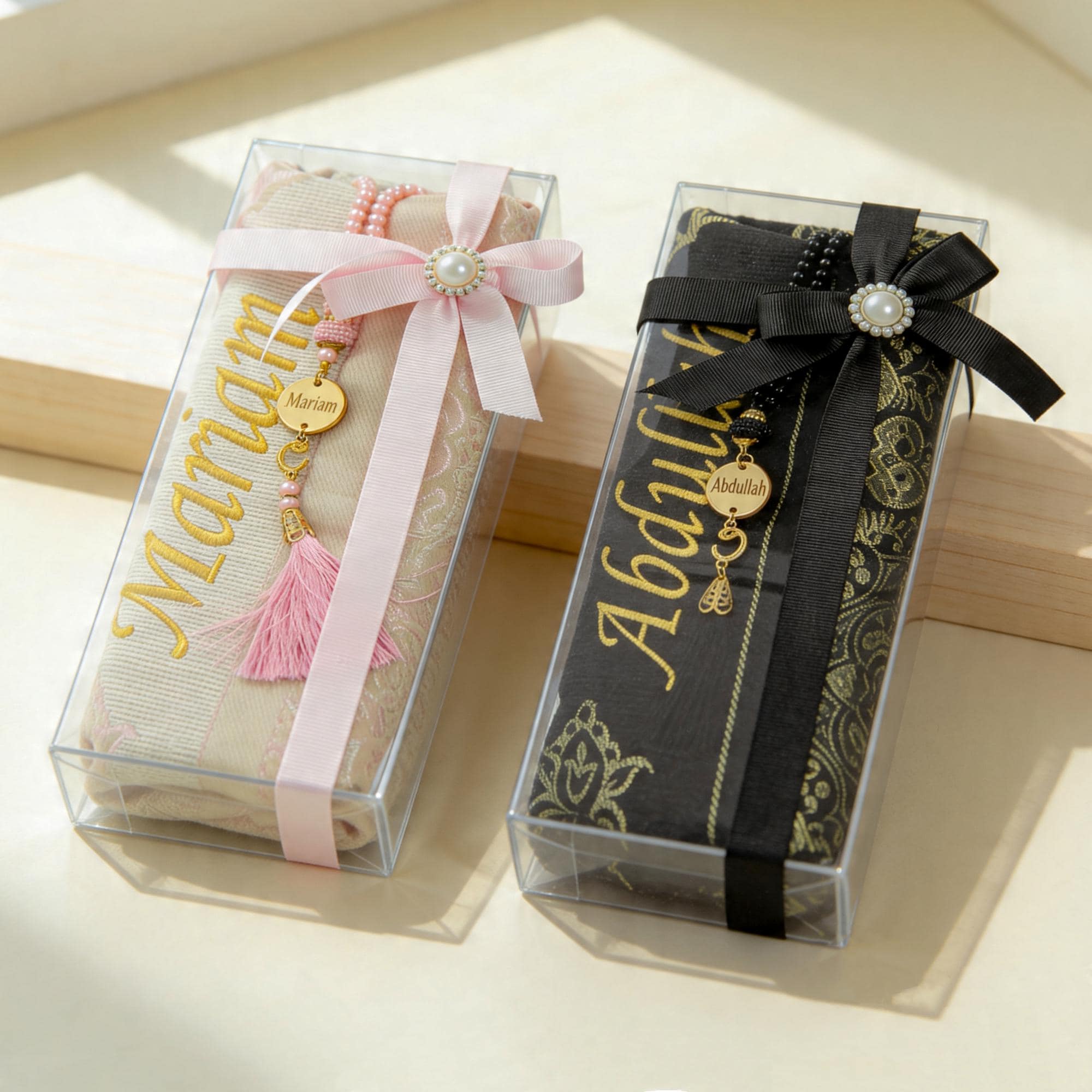 Personalized Islamic Gift, Prayer Mat and Tasbeeh, Eid Favor, Wedding Gift - image 3
