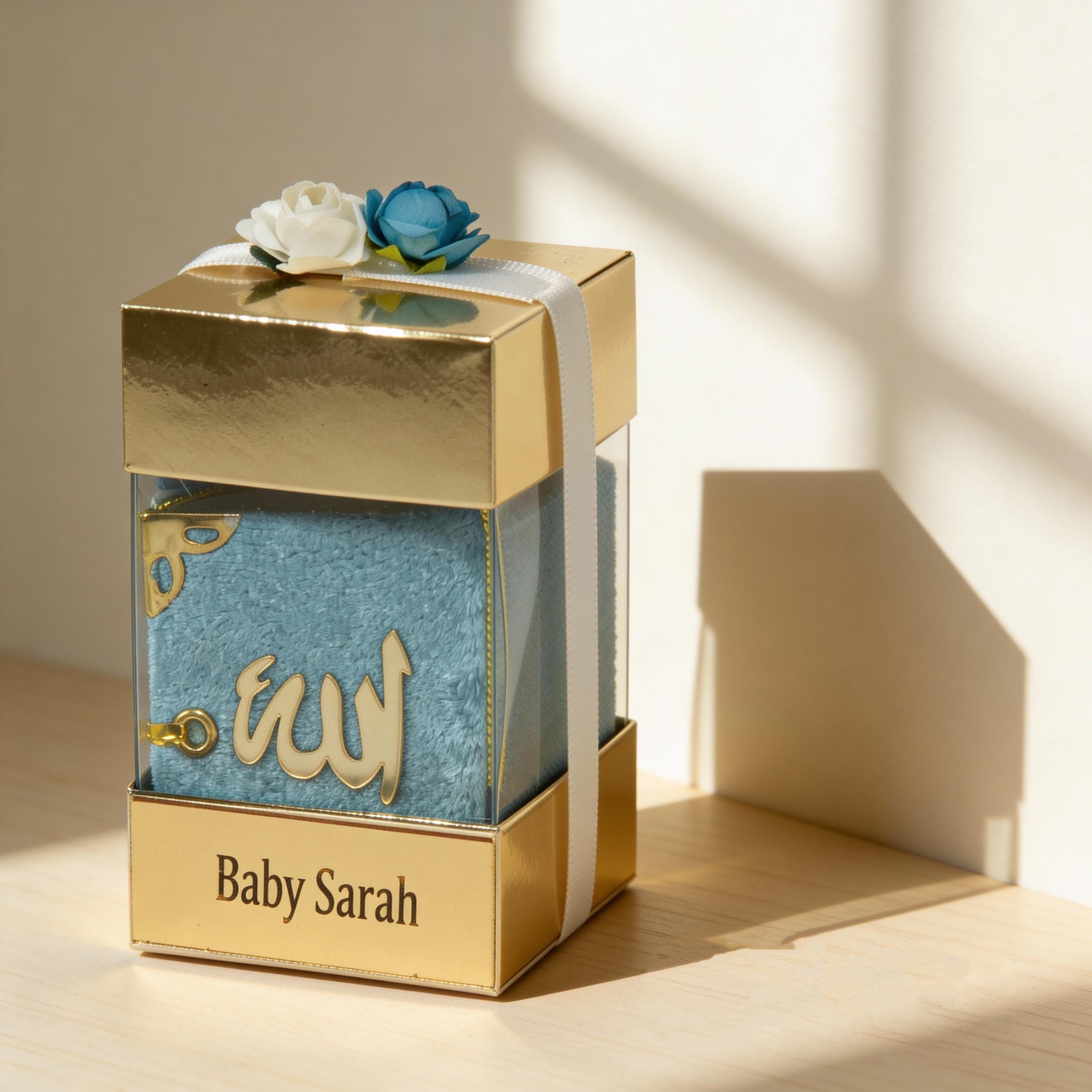 Personalized Mini Quran Velvet Gift Set, Prayer Beads, Eid Wedding Favor