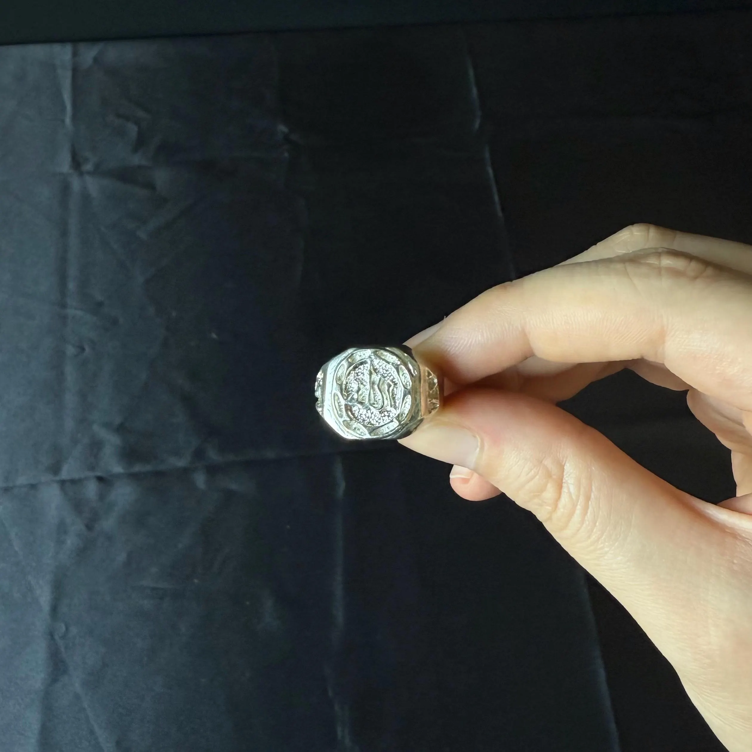 Allah Sterling Silver Signet Ring – Handmade Muslim Jewelry - image 3