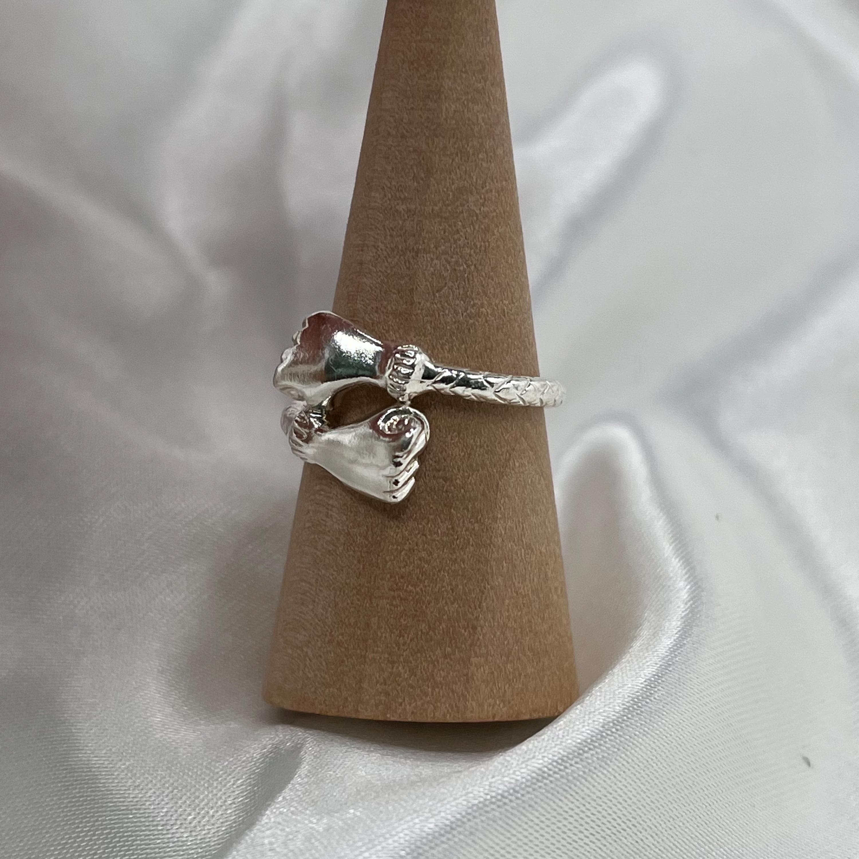 Fist Ends .925 Sterling Silver Solid West Indian Ring - image 5