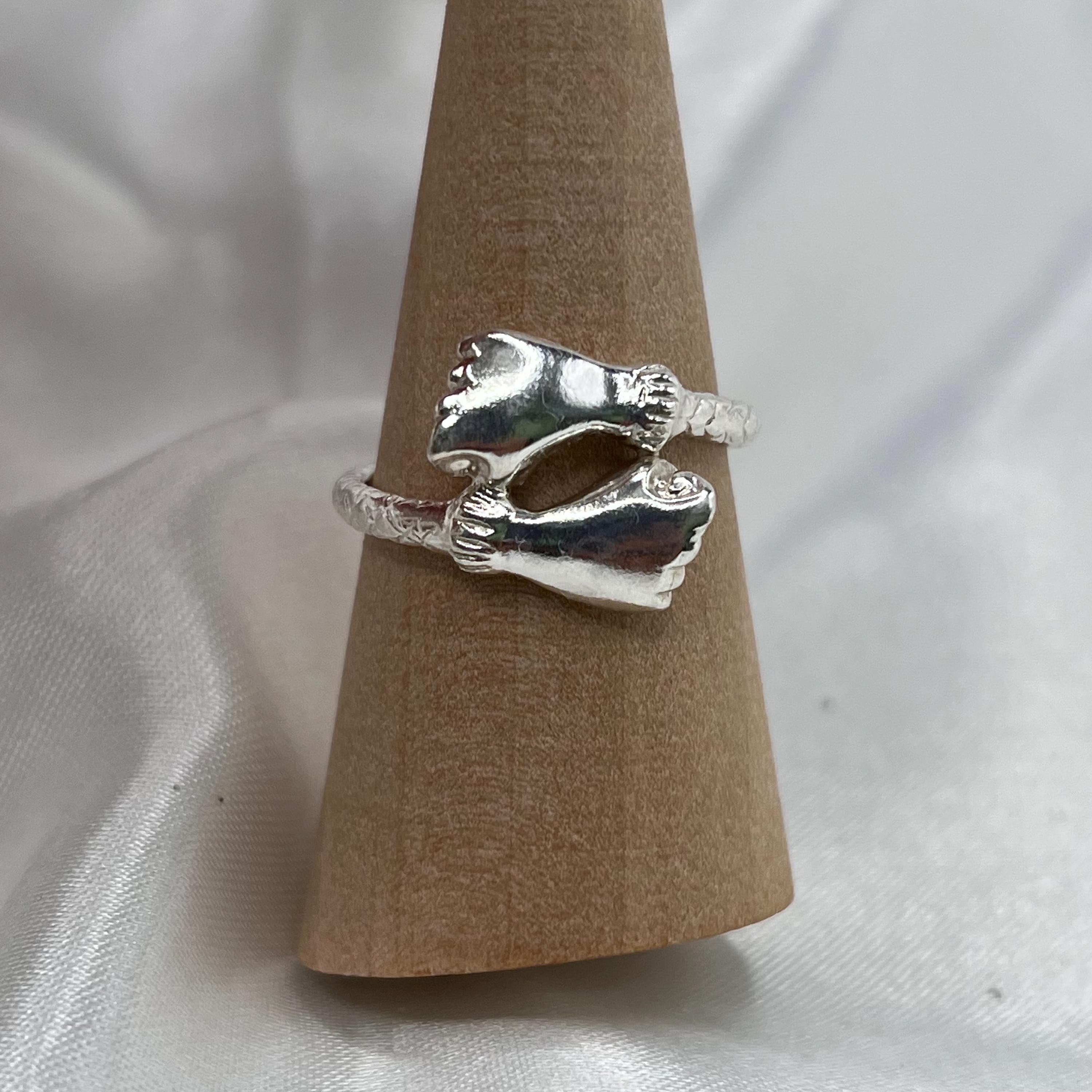 Fist Ends .925 Sterling Silver Solid West Indian Ring - image 4