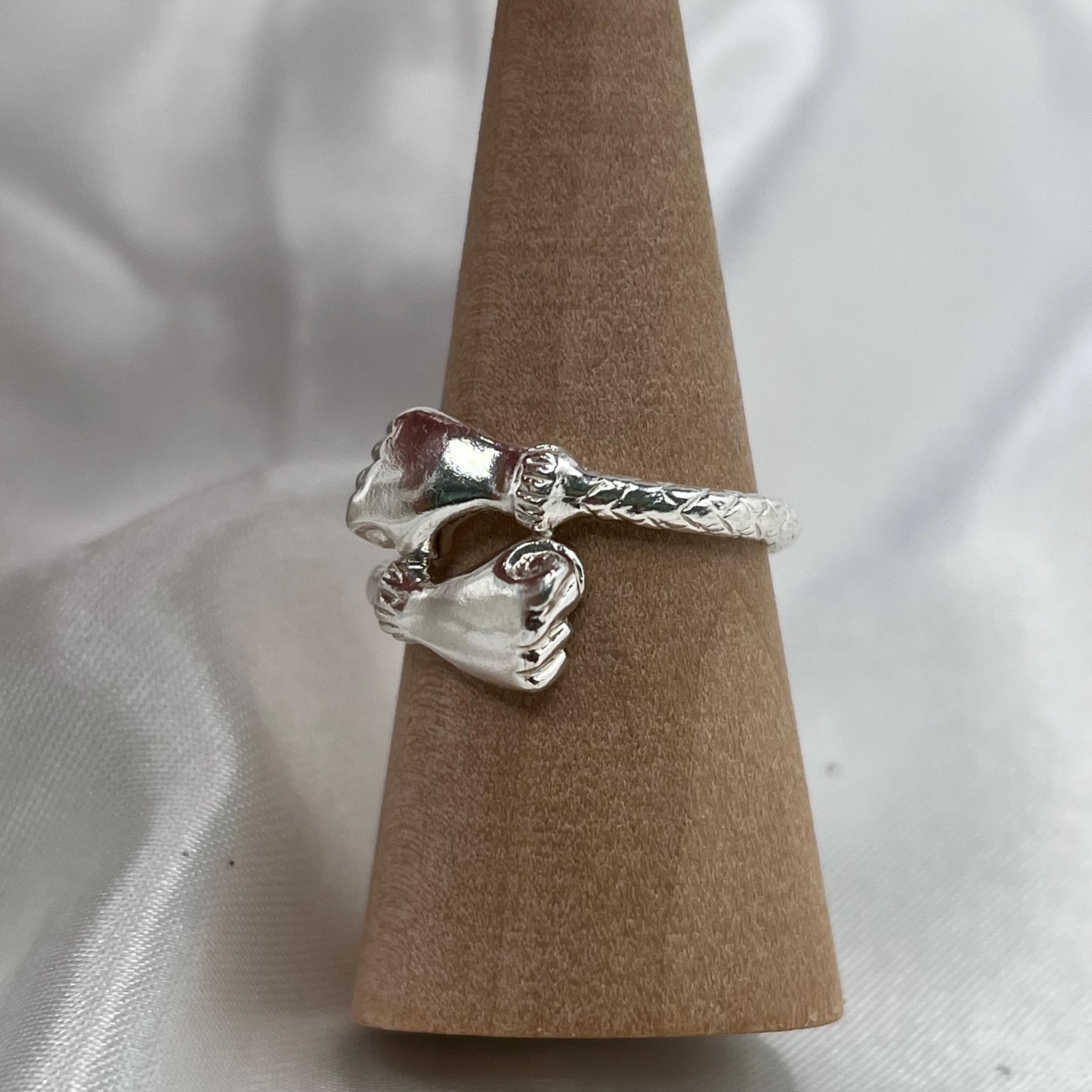 Fist Ends .925 Sterling Silver Solid West Indian Ring - image 3