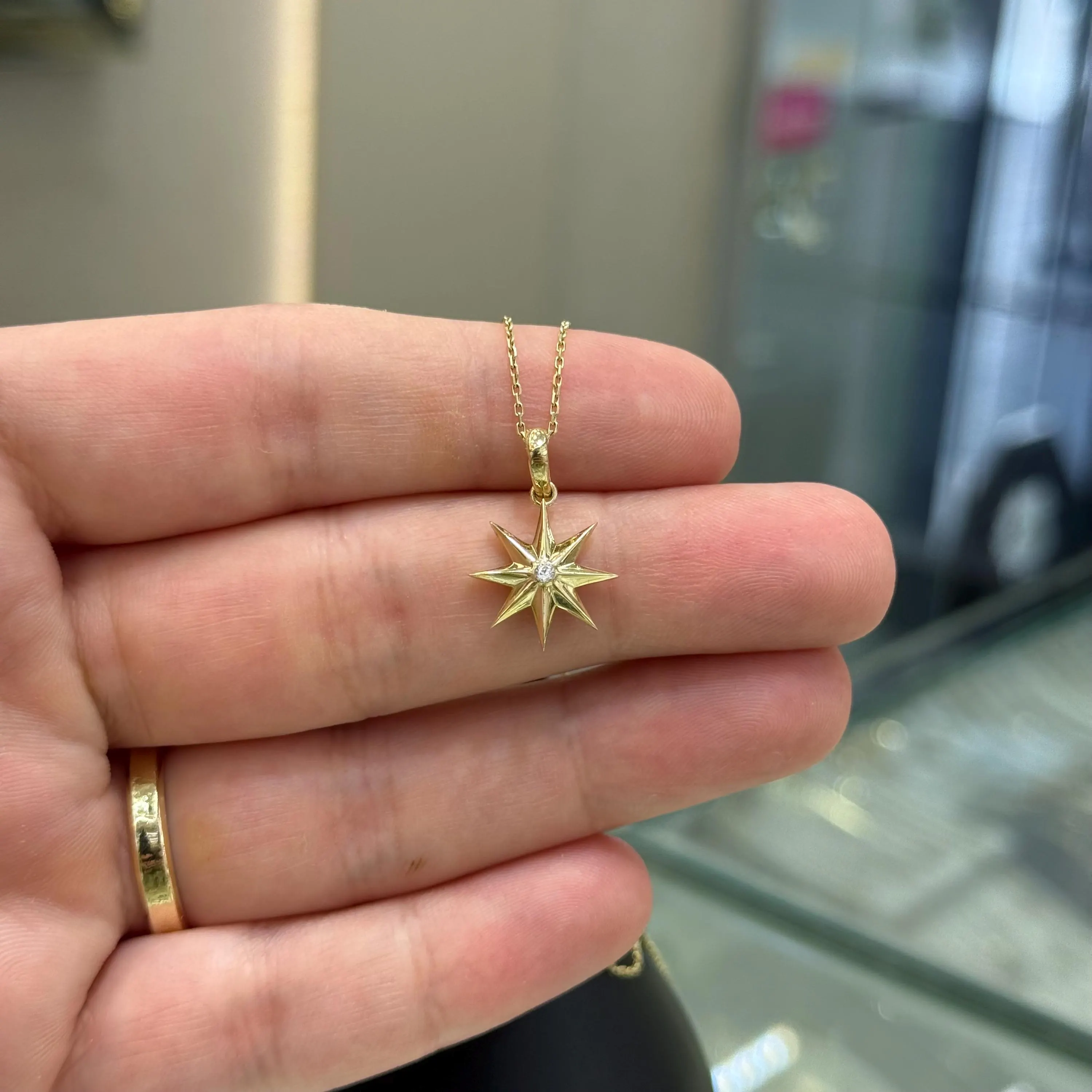 14k Gold North Star Necklace, Polaris Pendant, Pole Star Necklace, Gift for Her, Unique Gift, Northstar Charm, 14k Gold Pendant, Jewelry - image 5