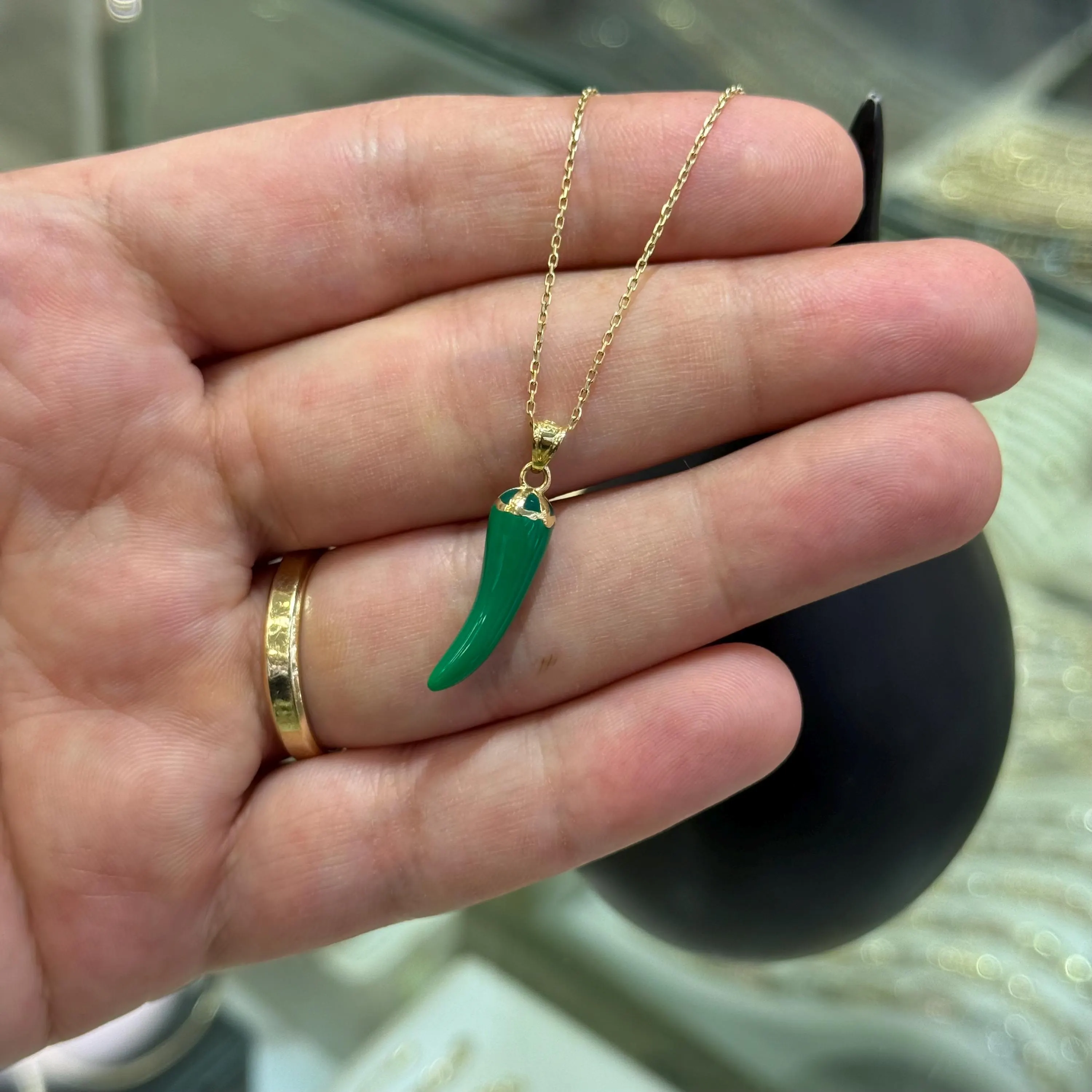 14K Gold Cornicello Necklace, Italian Horn Chili Pepper Pendant, Good Luck Protection Talisman, Luck Jewelry, Gift for Her, Italian Symbol - image 5