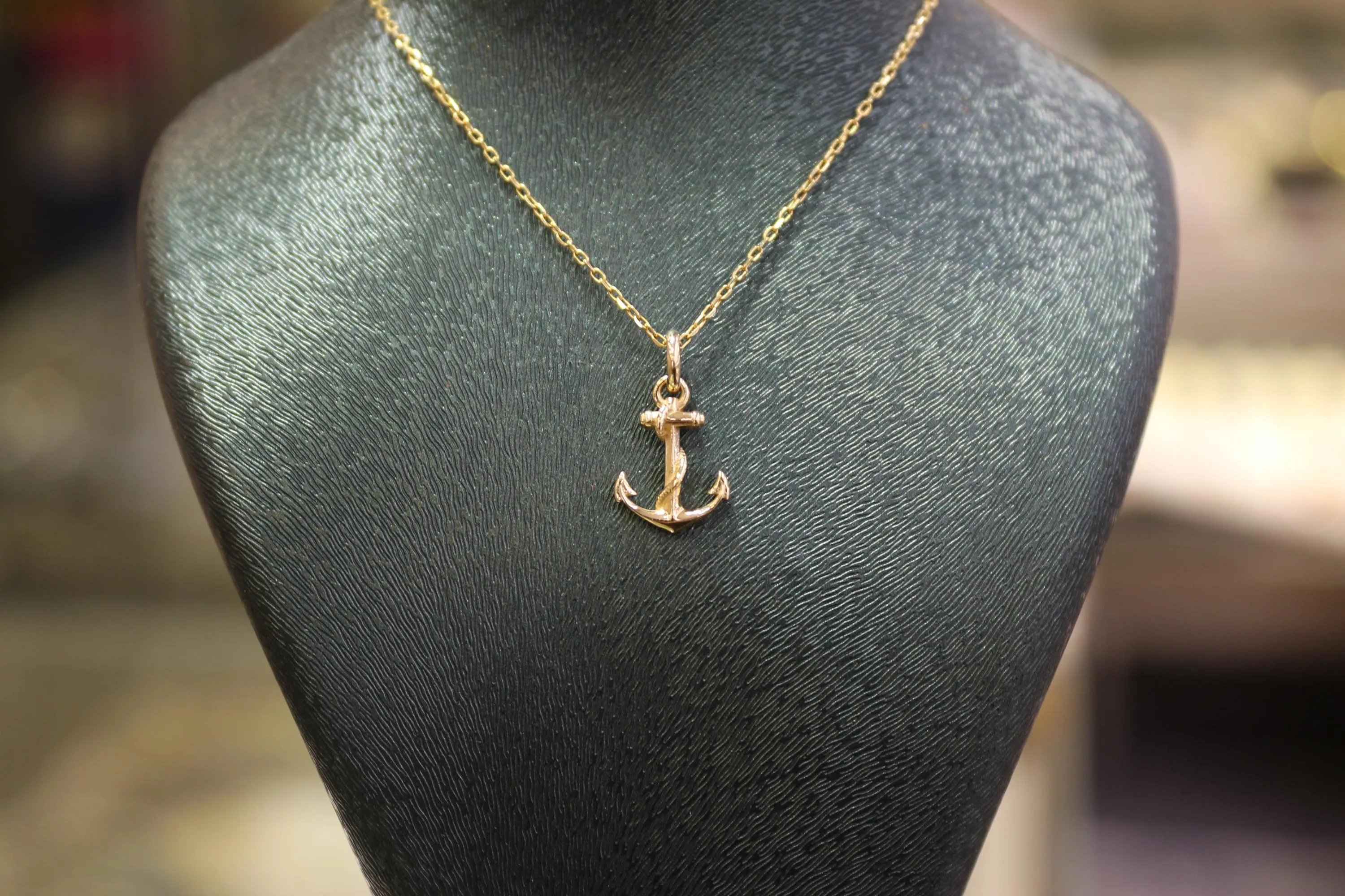 14K Gold Anchor Pendant, Gold Anchor Necklace, 14k Gold Anchor Charm, Gift for Him, Gold Jewelry, Gold Necklace for Women, Nautical Jewelry - image 4