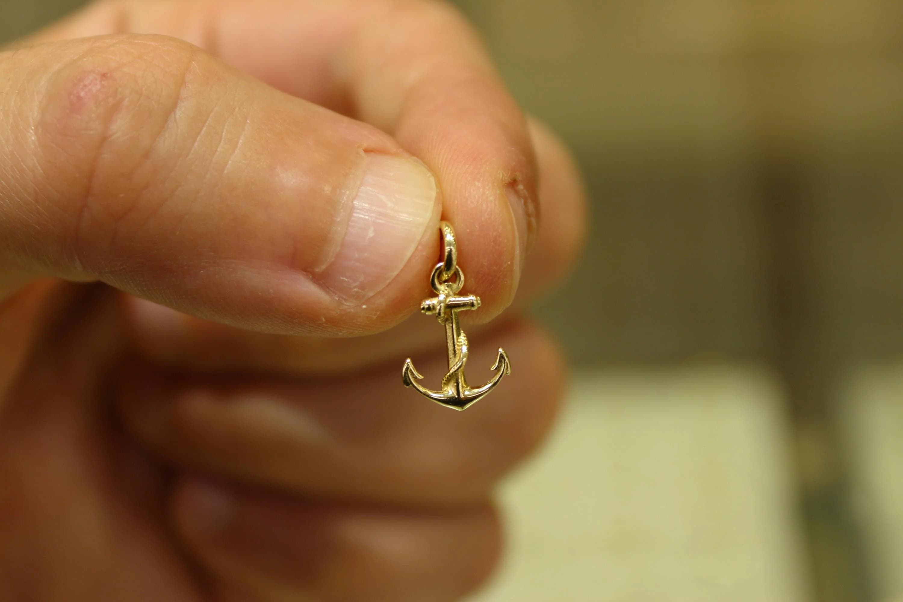 14K Gold Anchor Pendant, Gold Anchor Necklace, 14k Gold Anchor Charm, Gift for Him, Gold Jewelry, Gold Necklace for Women, Nautical Jewelry