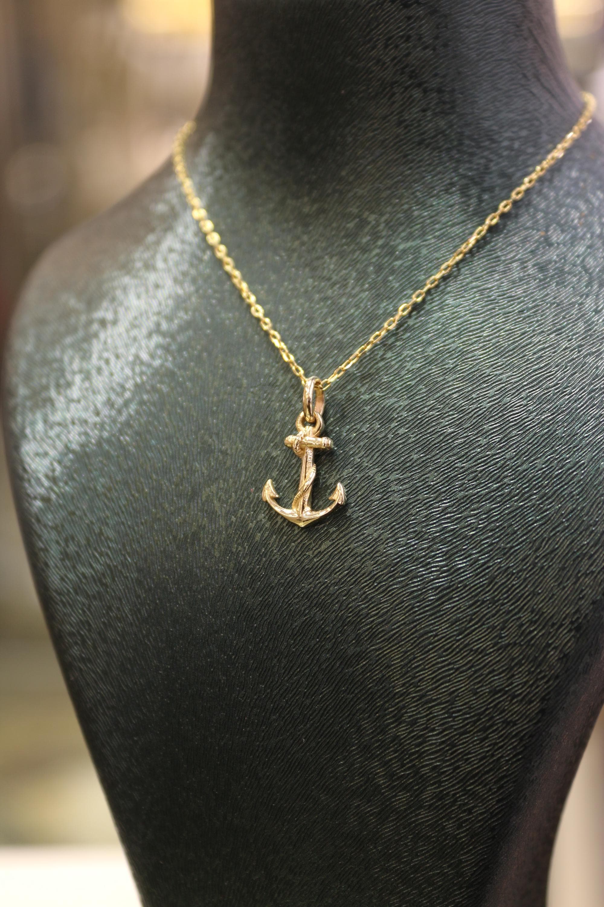 14K Gold Anchor Pendant, Gold Anchor Necklace, 14k Gold Anchor Charm, Gift for Him, Gold Jewelry, Gold Necklace for Women, Nautical Jewelry - image 5