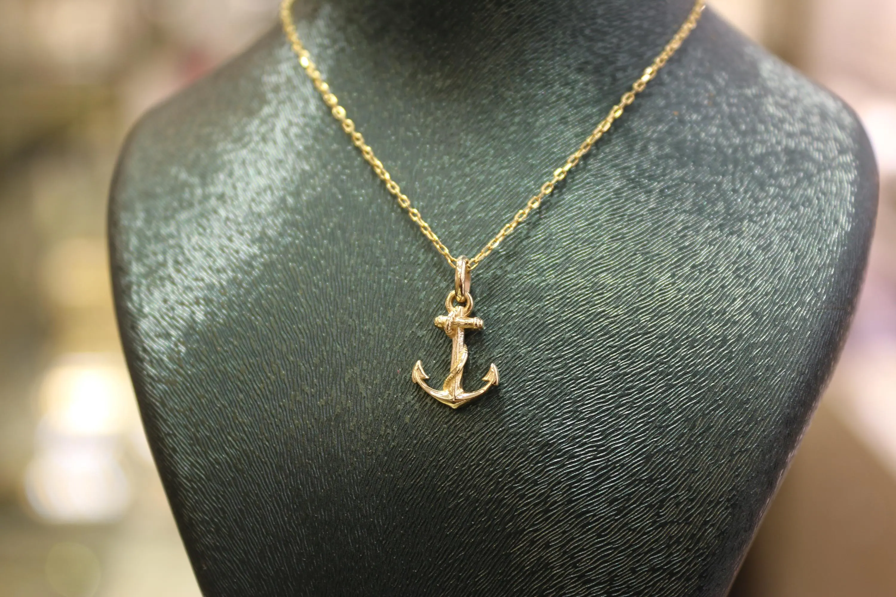 14K Gold Anchor Pendant, Gold Anchor Necklace, 14k Gold Anchor Charm, Gift for Him, Gold Jewelry, Gold Necklace for Women, Nautical Jewelry - image 3