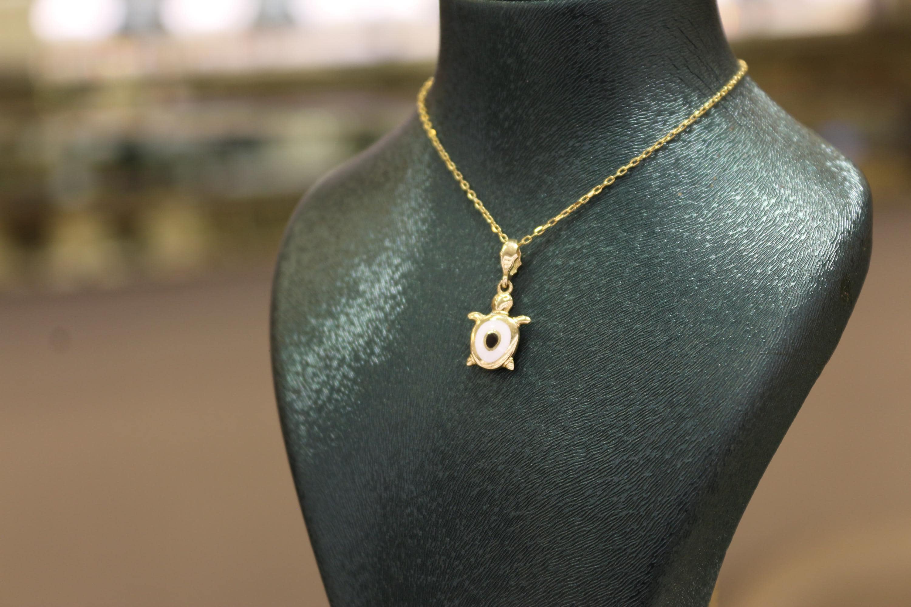 14k Gold Turtle Necklace, Tortoise Pendant, 14k Caretta Caretta Charm, 14k Gold Jewelry, 14K Gold Animal Charm, Gift For Her, Sea Turtle - image 5