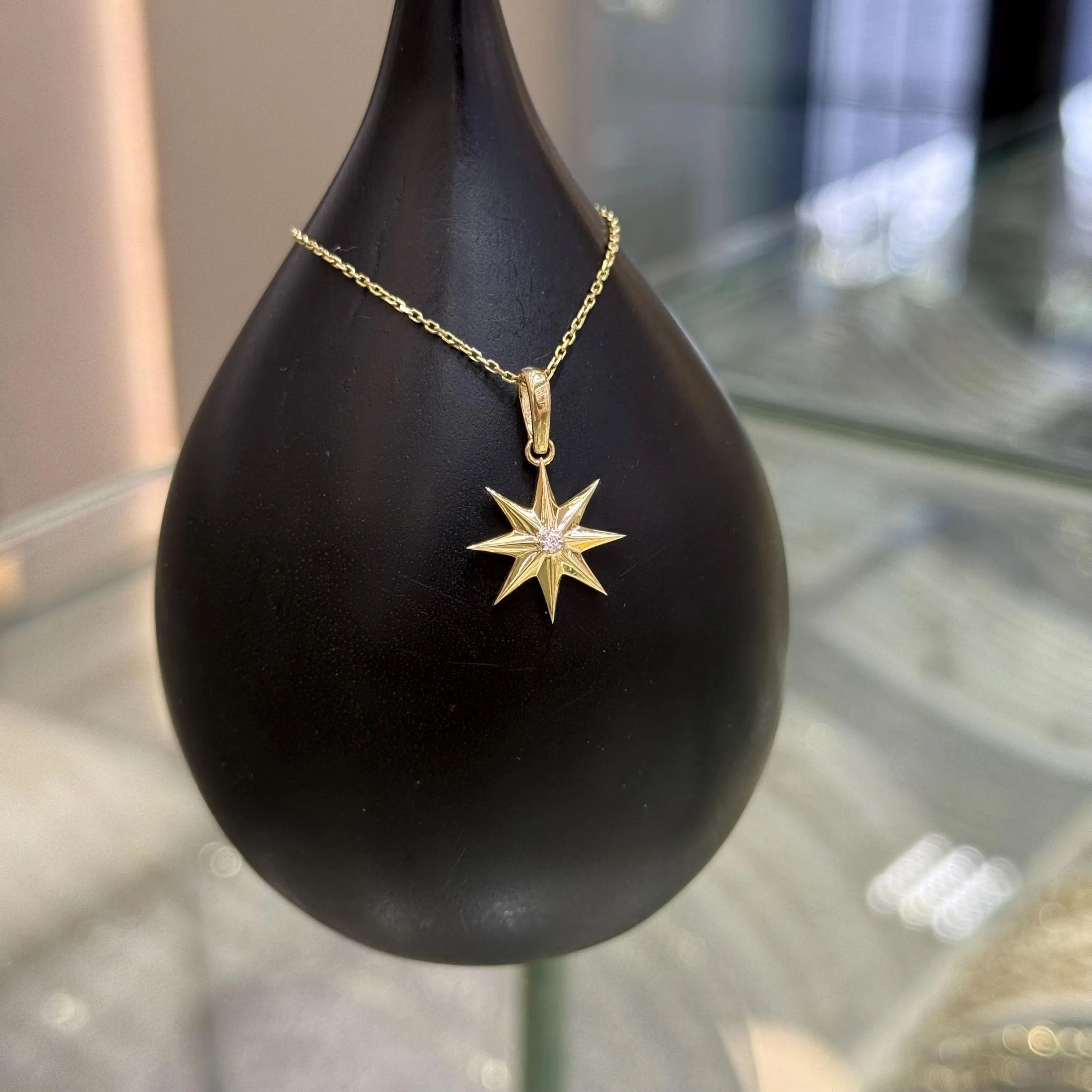14k Gold North Star Necklace, Polaris Pendant, Pole Star Necklace, Gift for Her, Unique Gift, Northstar Charm, 14k Gold Pendant, Jewelry - image 3