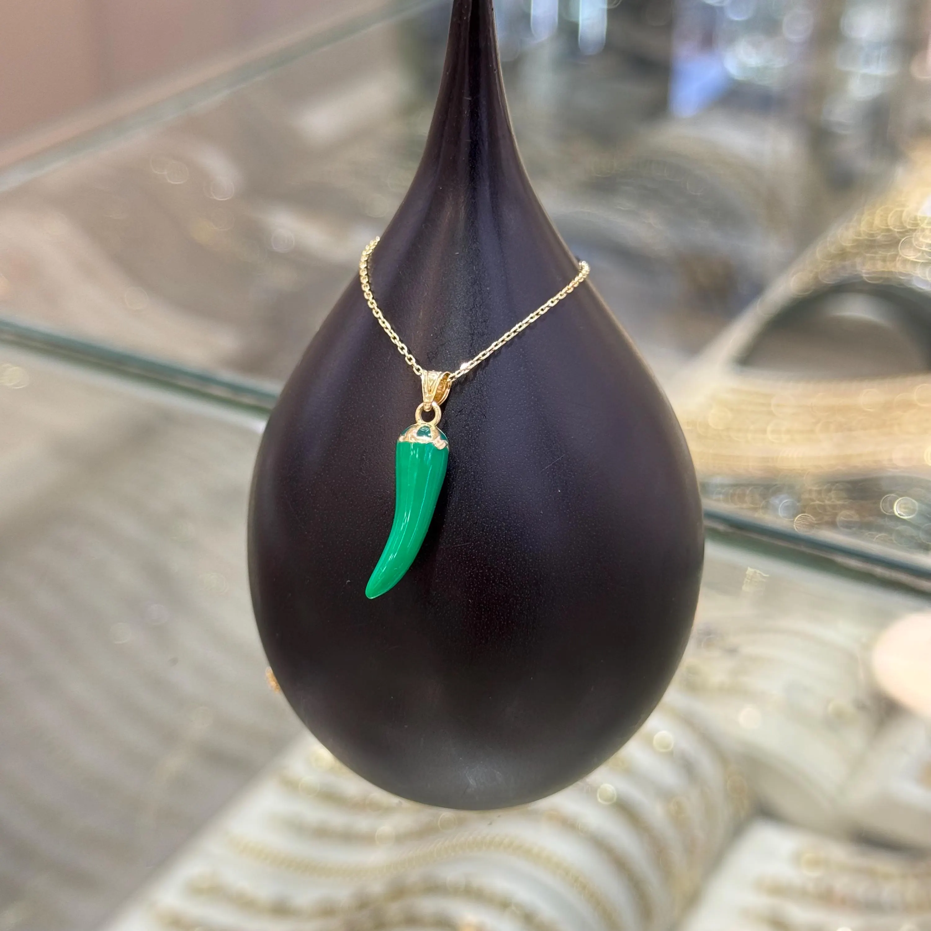 14K Gold Cornicello Necklace, Italian Horn Chili Pepper Pendant, Good Luck Protection Talisman, Luck Jewelry, Gift for Her, Italian Symbol - image 3